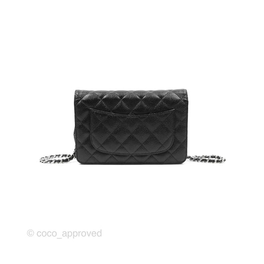 Chanel Quilted Classic WOC Black Caviar Silver Hardware