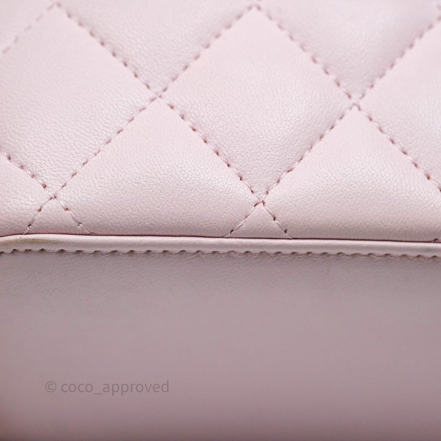 Chanel Vanity Rectangular Top Handle Light Pink Lambskin Gold Hardware