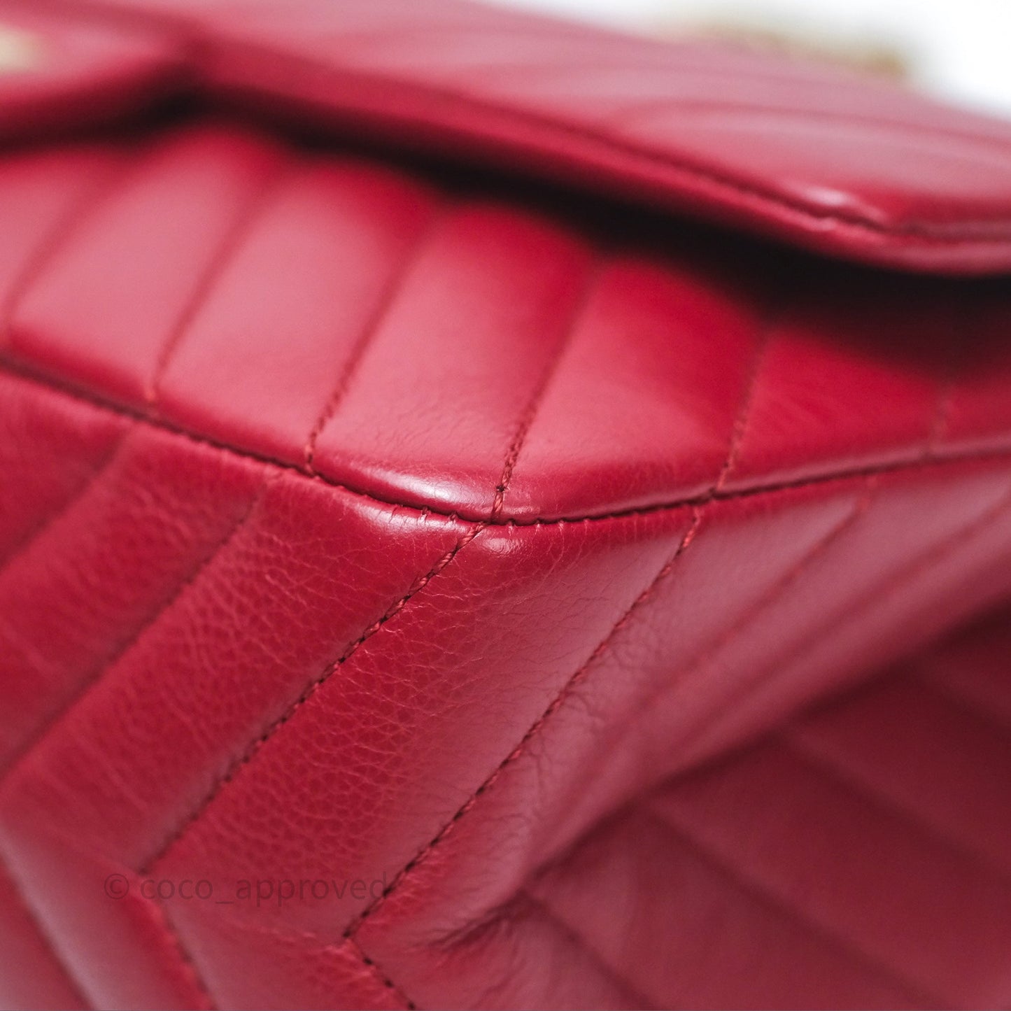Chanel Reissue 225 Chevron Red Aged Calfskin Aged Gold Hardware