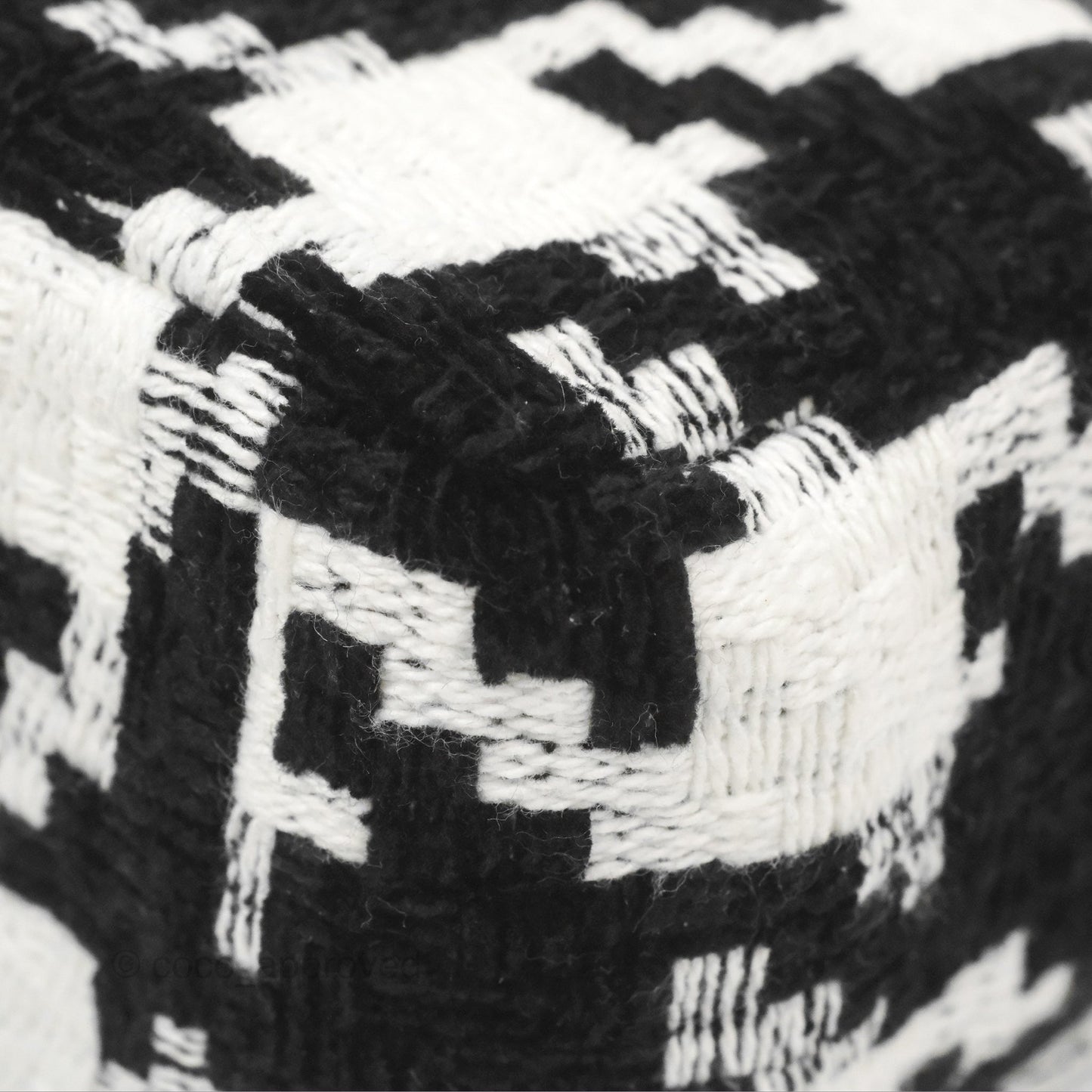 Dior Small Caro Bag Black & White Macro Houndstooth Fabric