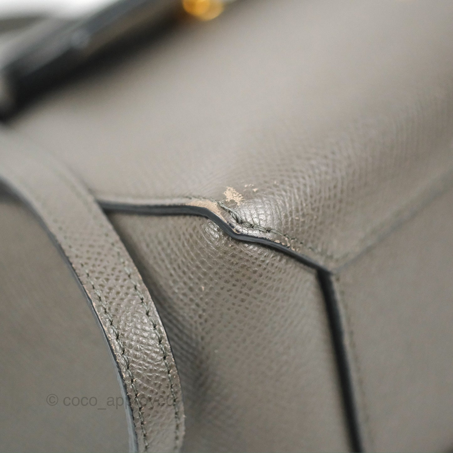 Celine Nano Belt Bag Grey Grained Calfskin Gold Hardware