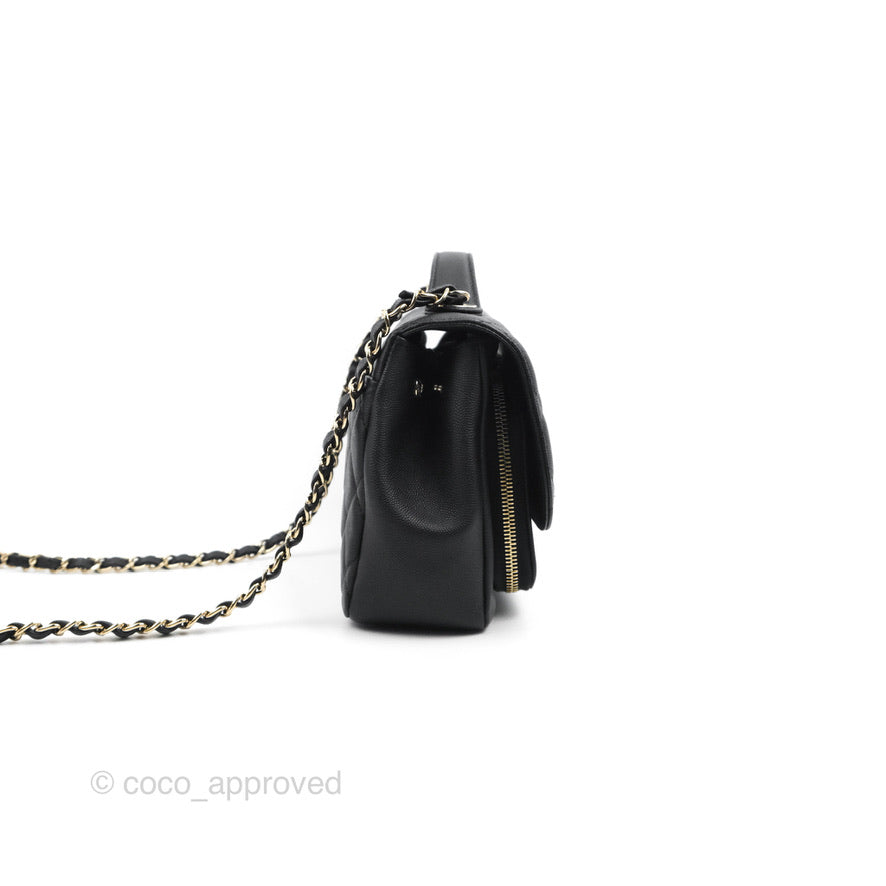 Chanel Quilted Medium Business Affinity Flap Black Caviar Gold Hardware