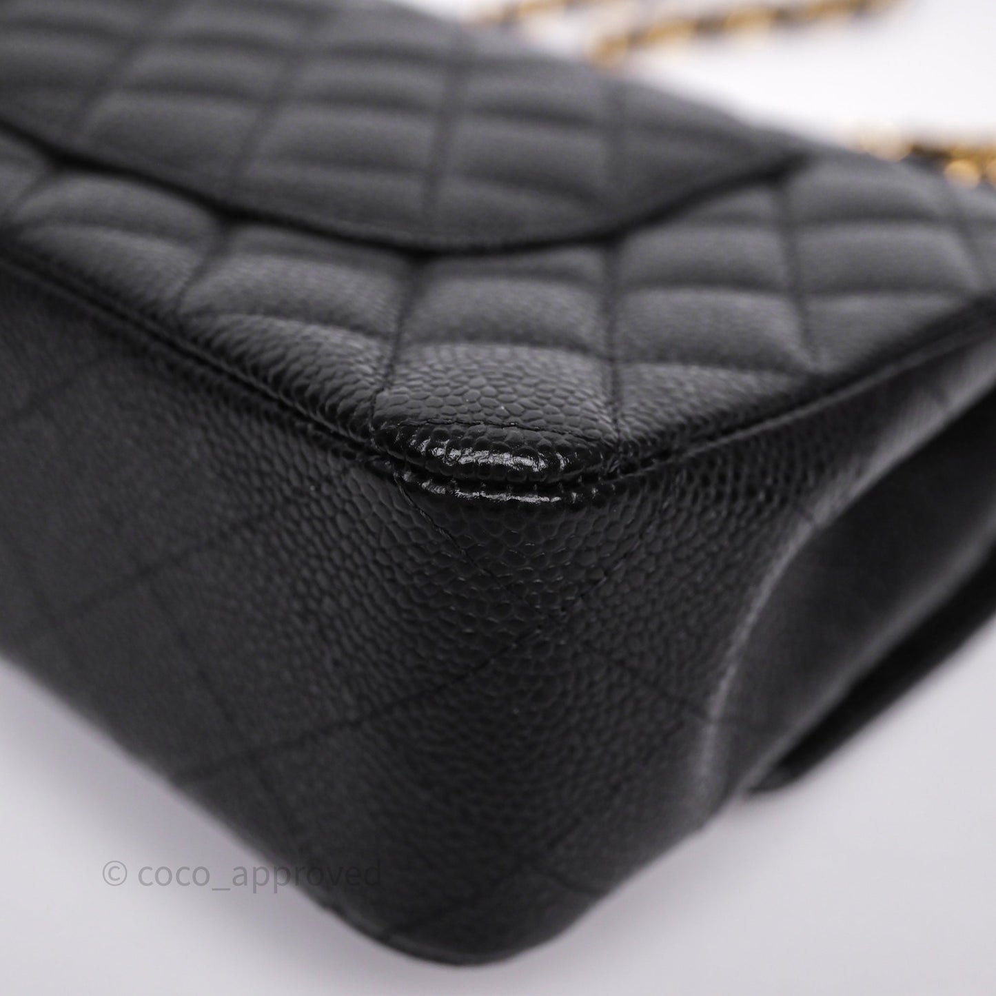 Chanel Classic M/L Medium Flap Quilted Black Caviar Gold Hardware