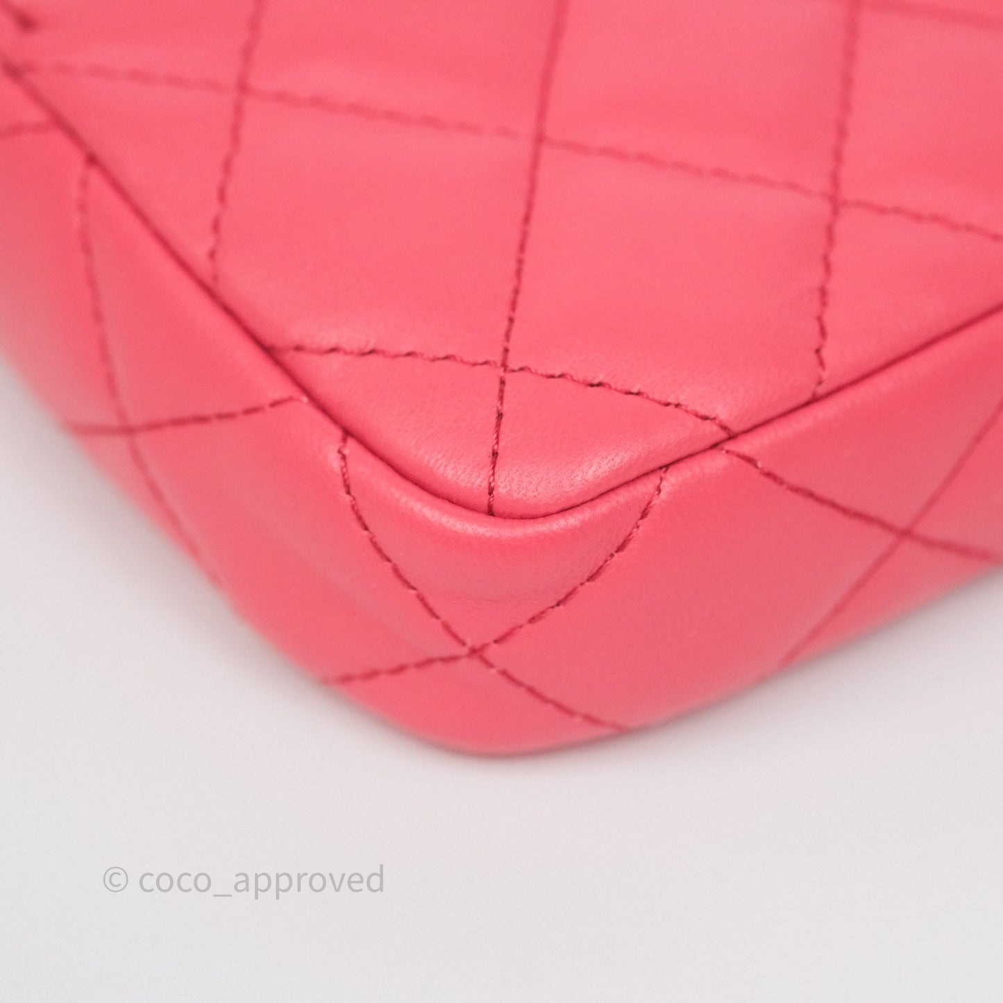 Chanel Double Zip Clutch On Chain Dark Pink Lambskin Silver Hardware