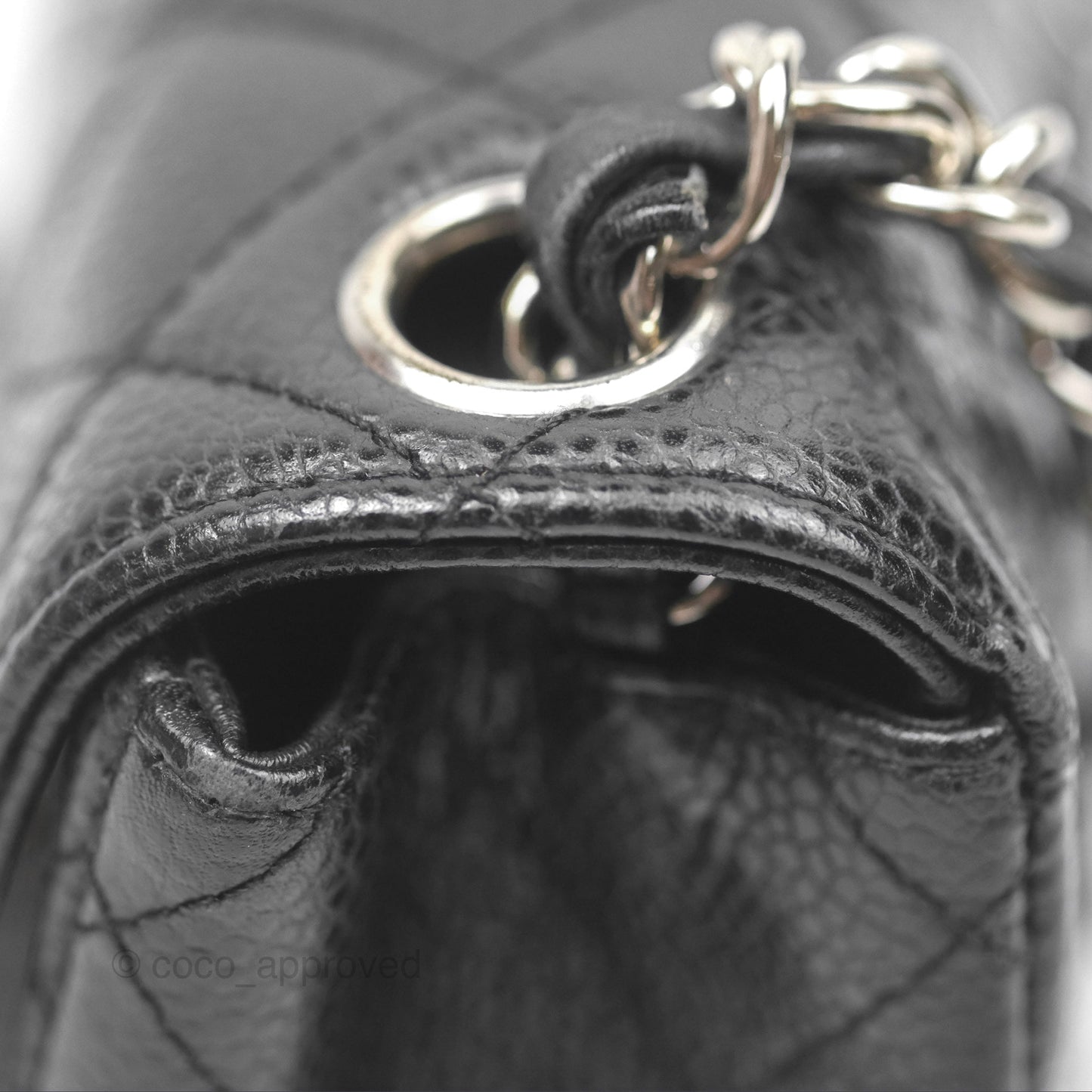 Chanel Mini Square Flap Quilted Black Caviar Silver Hardware