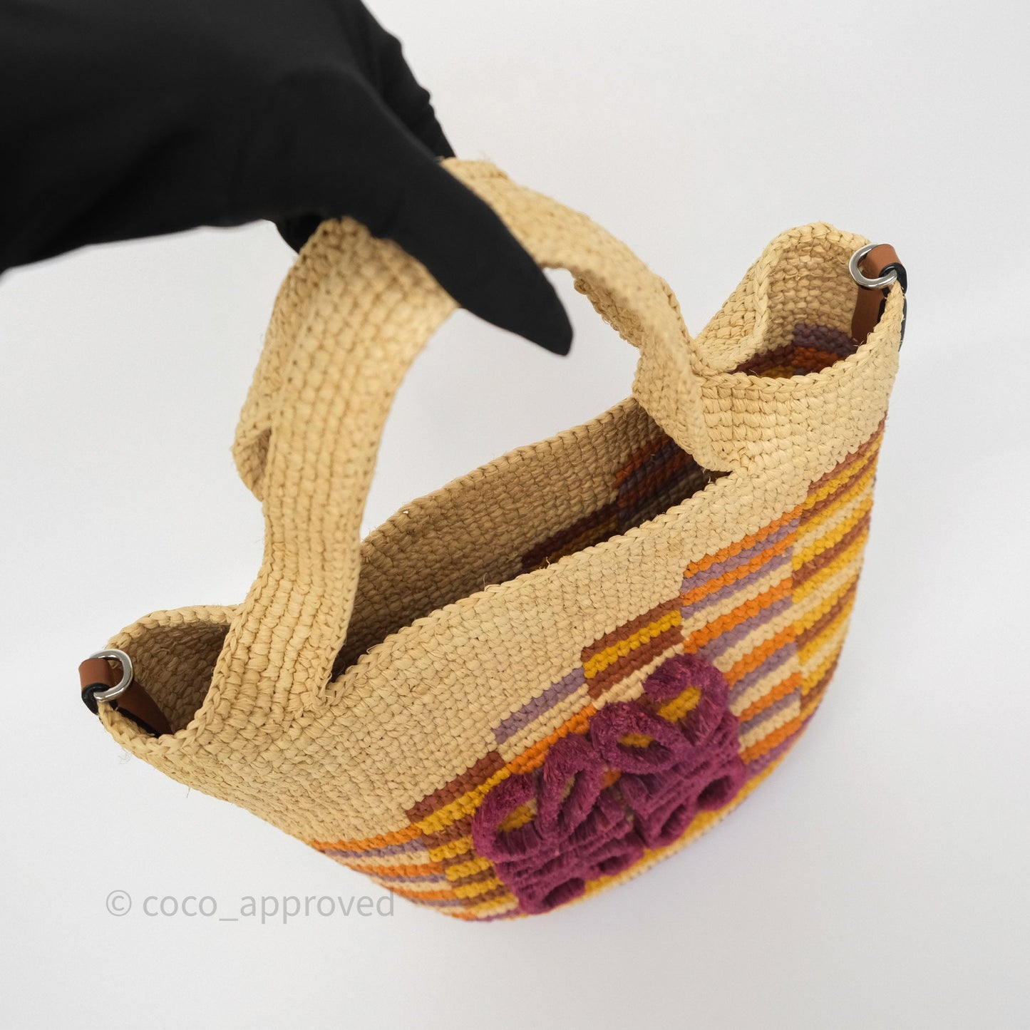 Loewe x Paula’s Ibiza Slit Mini Rainbow Raffia Bag