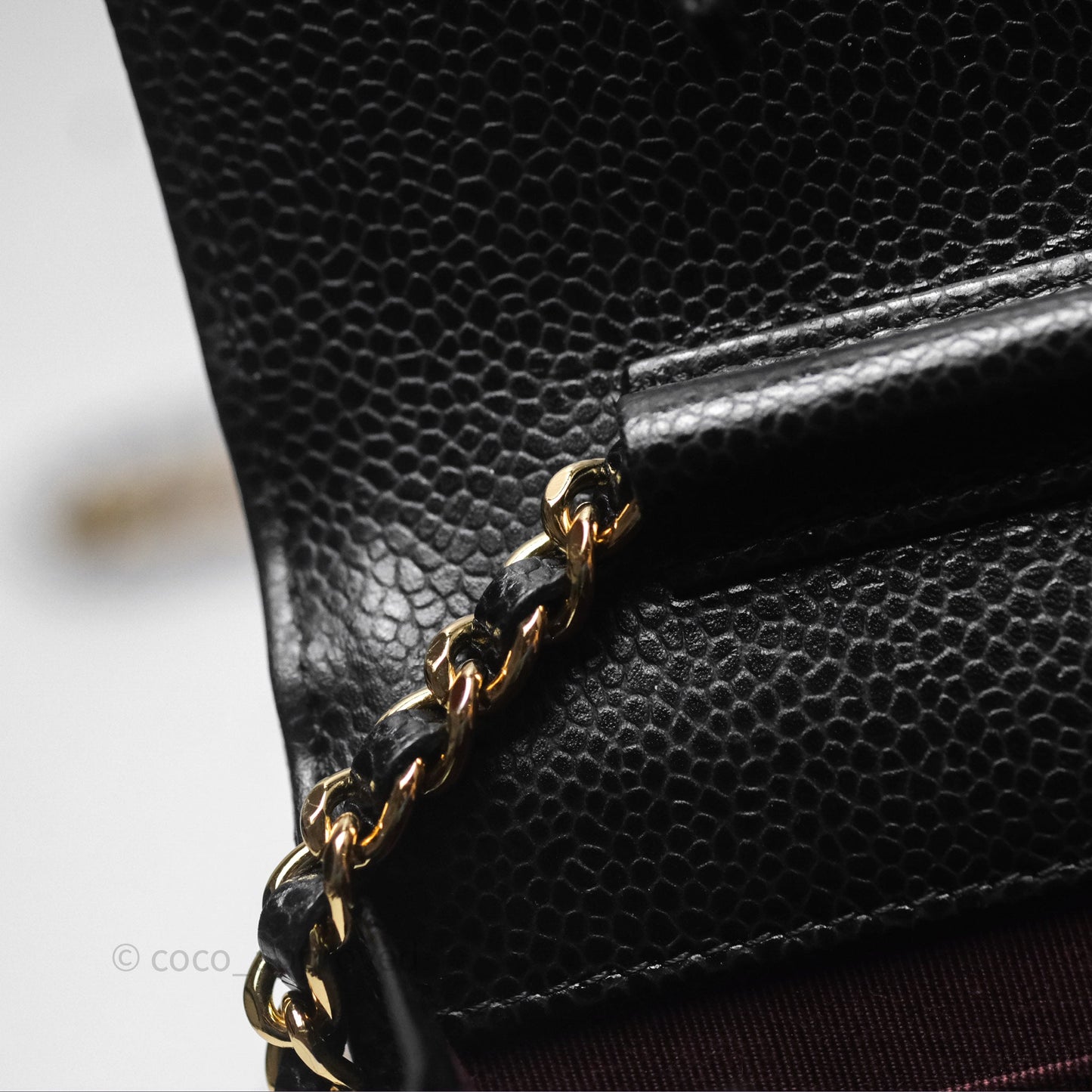 Chanel Quilted WOC Black Caviar Gold Hardware