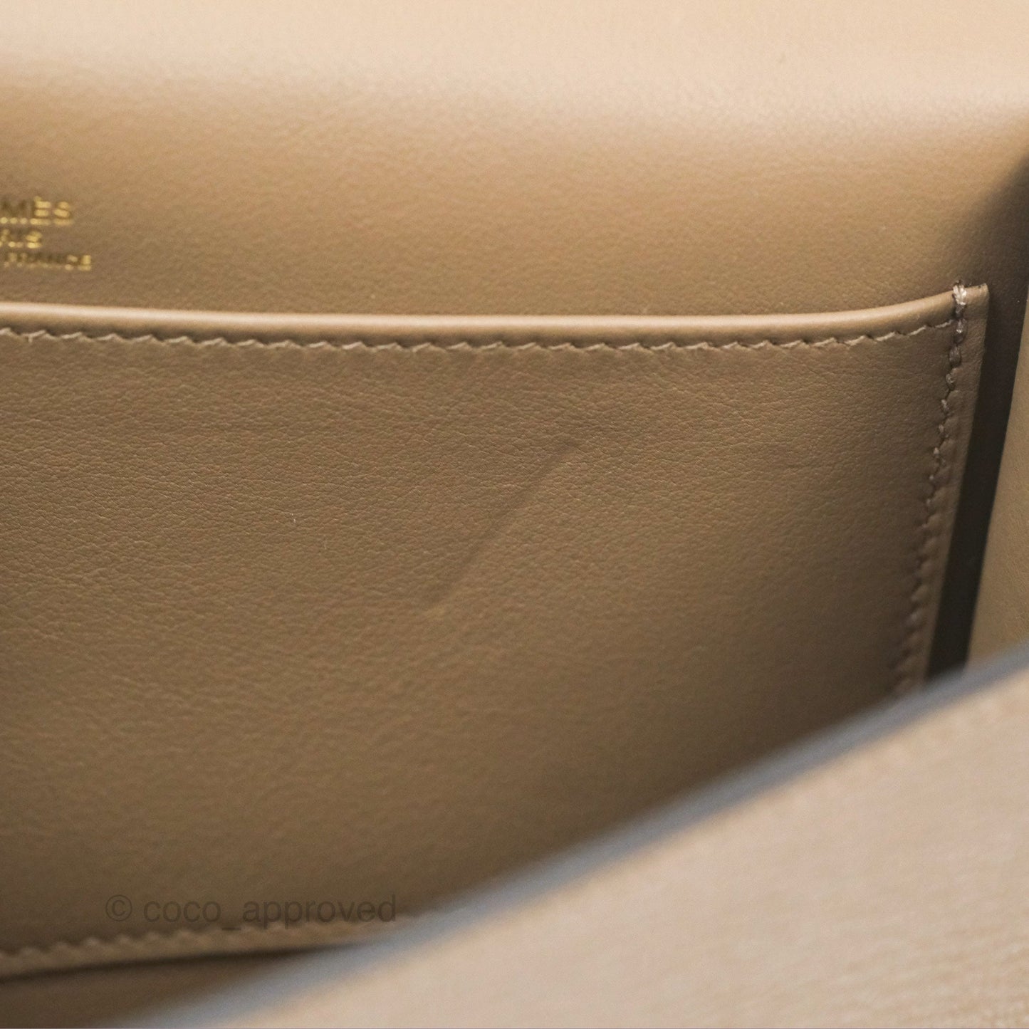 Hermès Geta Bag Etoupe Chevre Mysore Gold Hardware