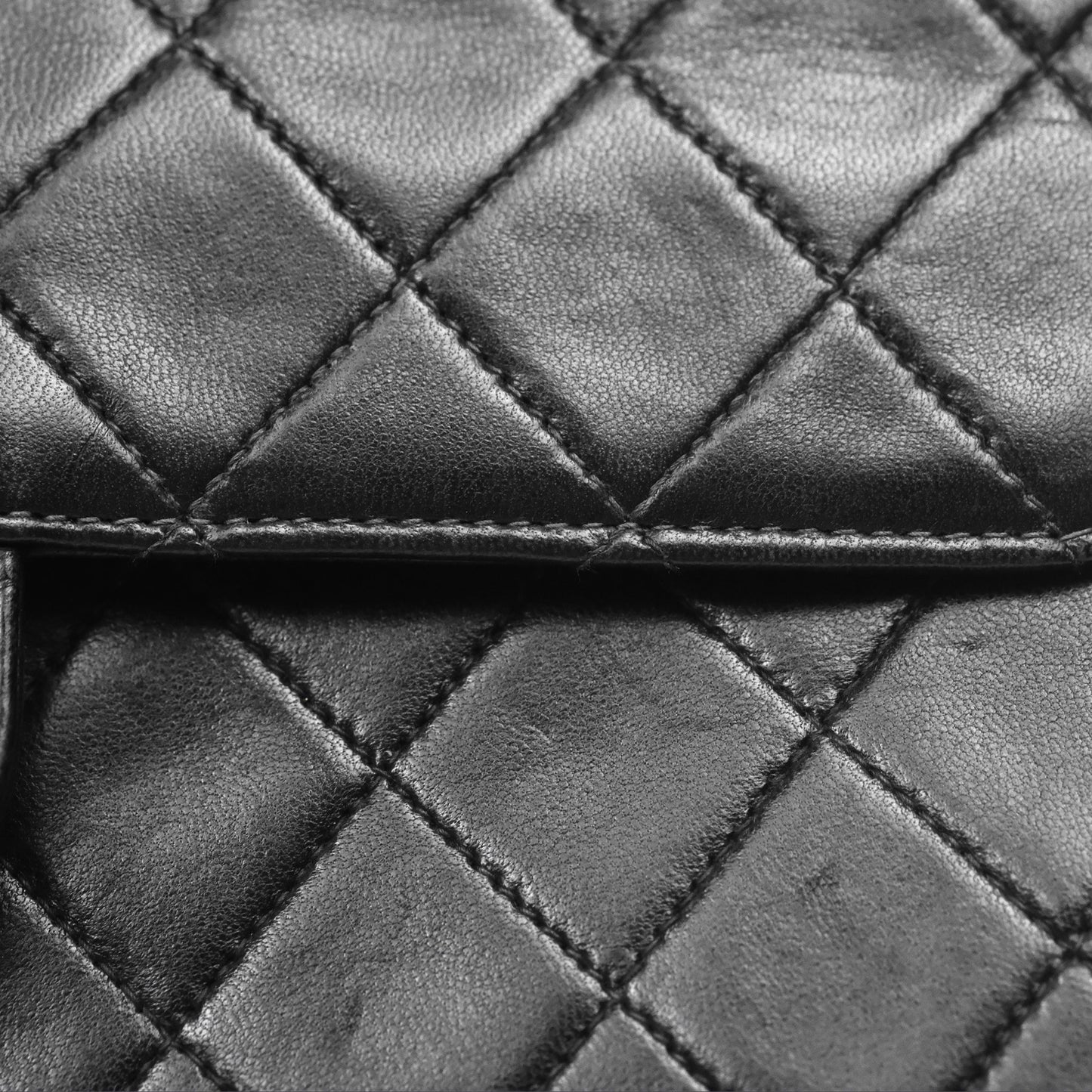 Chanel Vintage Quilted Flap Bag Black Lambskin 24K Gold Hardware