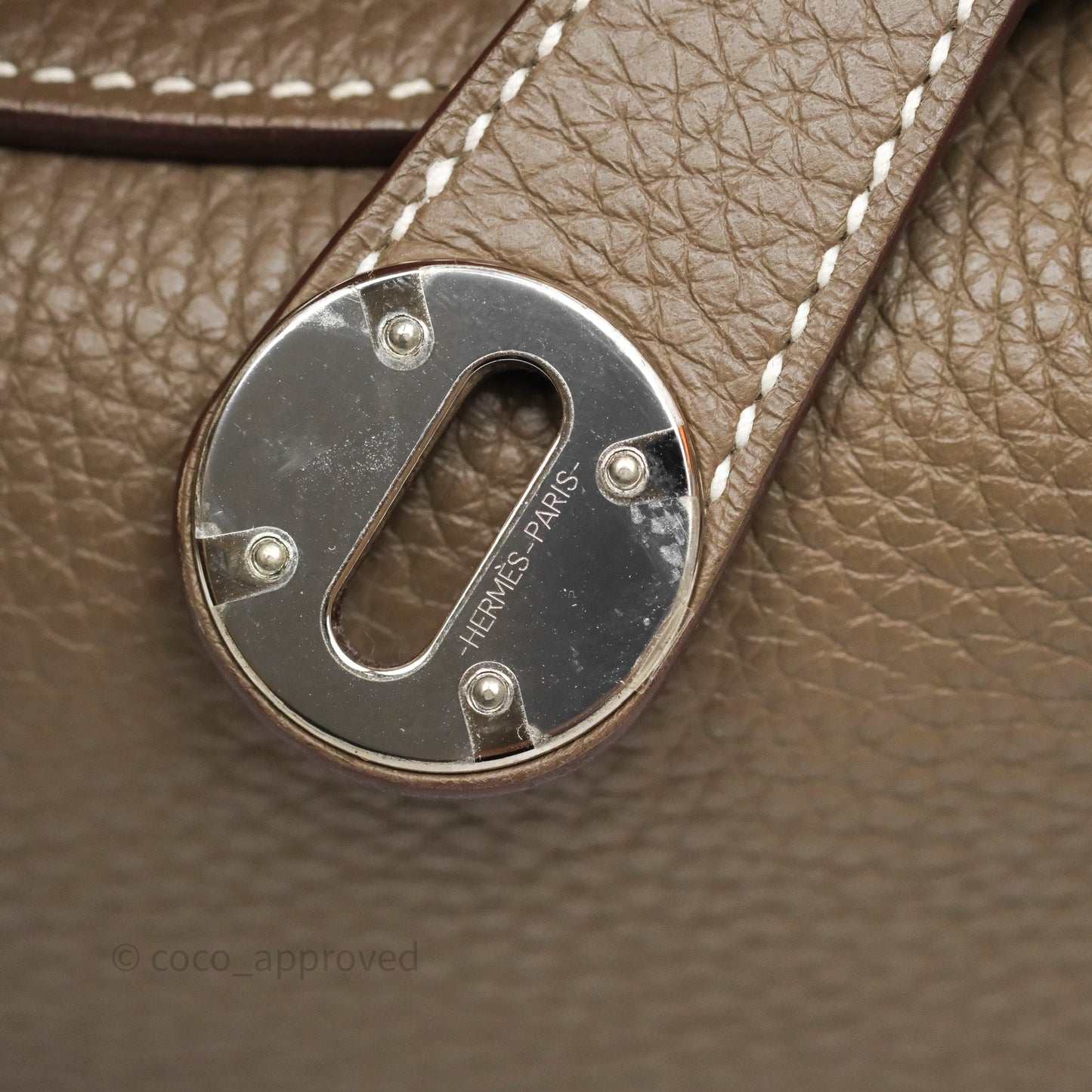 Hermès Lindy 30 Etoupe 18 Clemence Palladium Hardware