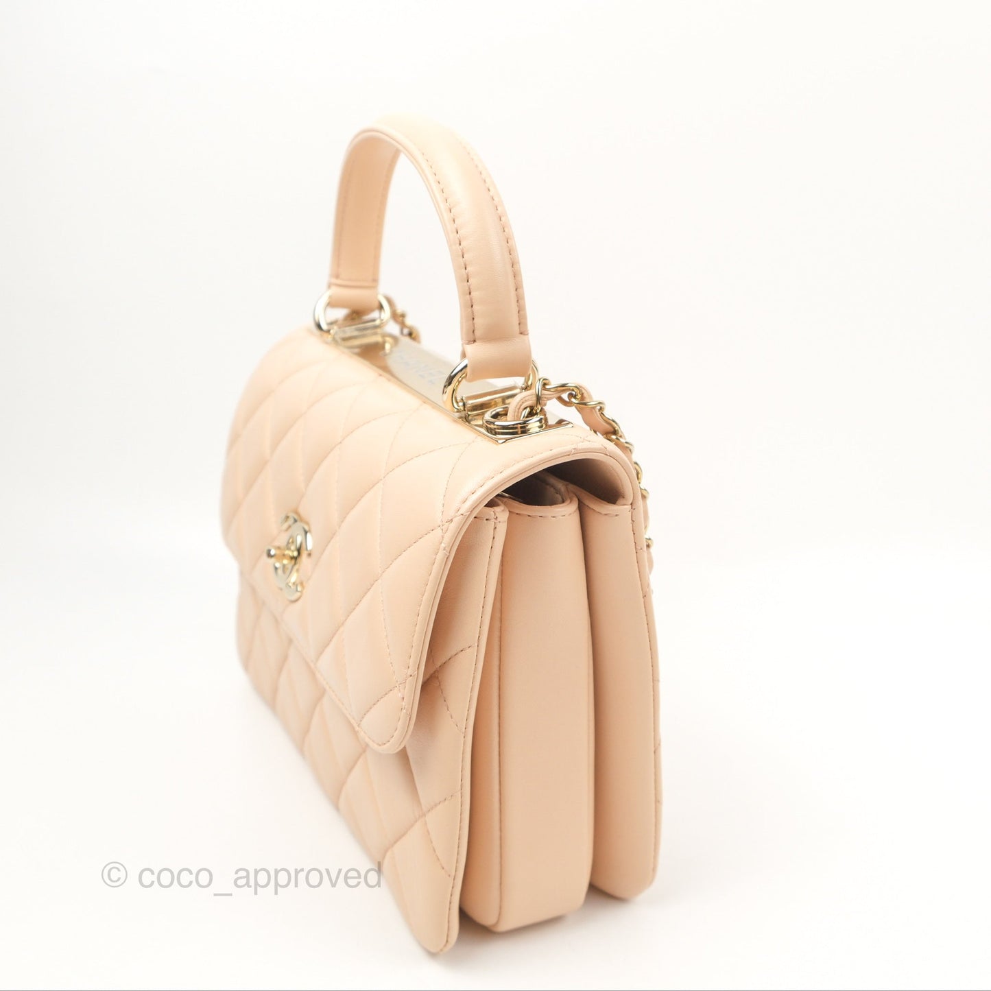 Chanel Small Trendy CC Light Beige Pink Lambskin Gold Hardware