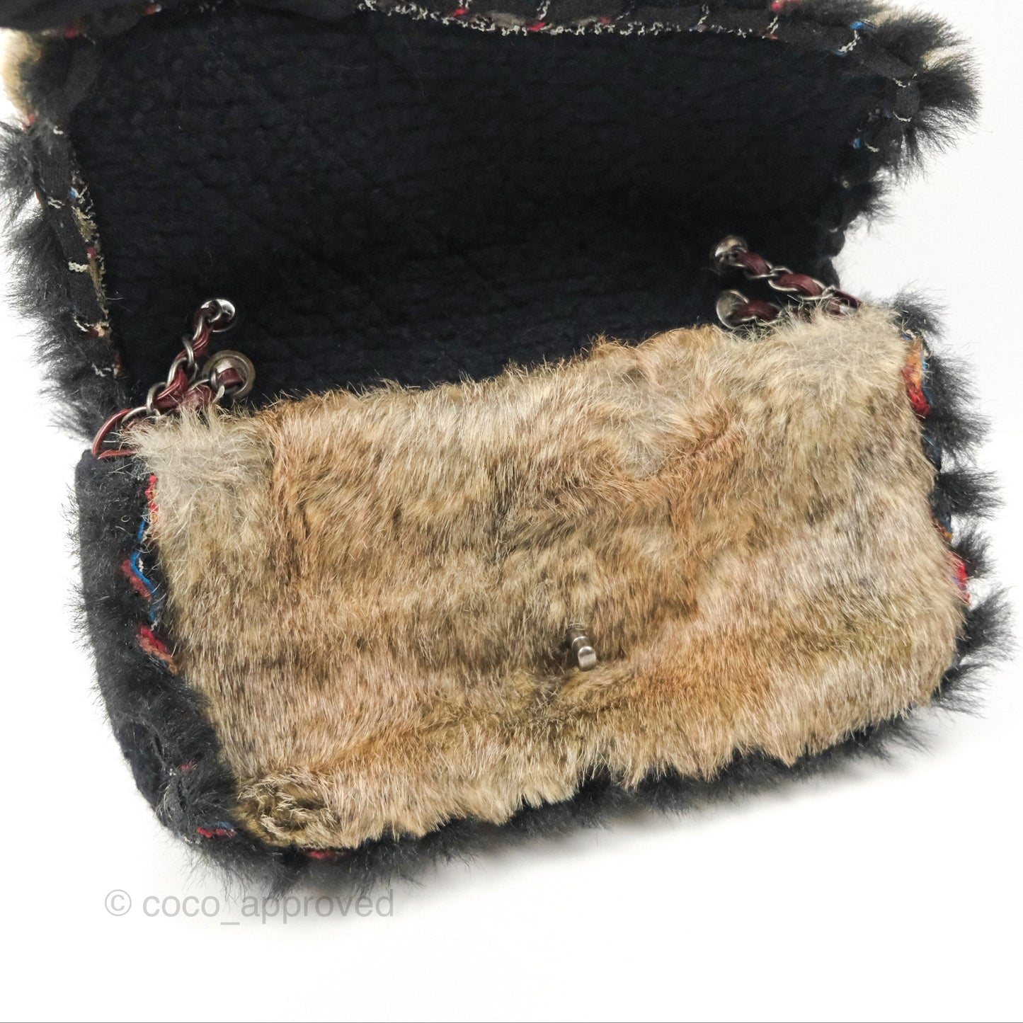 Chanel Fantasy Fur Flap Bag Ruthenium Hardware