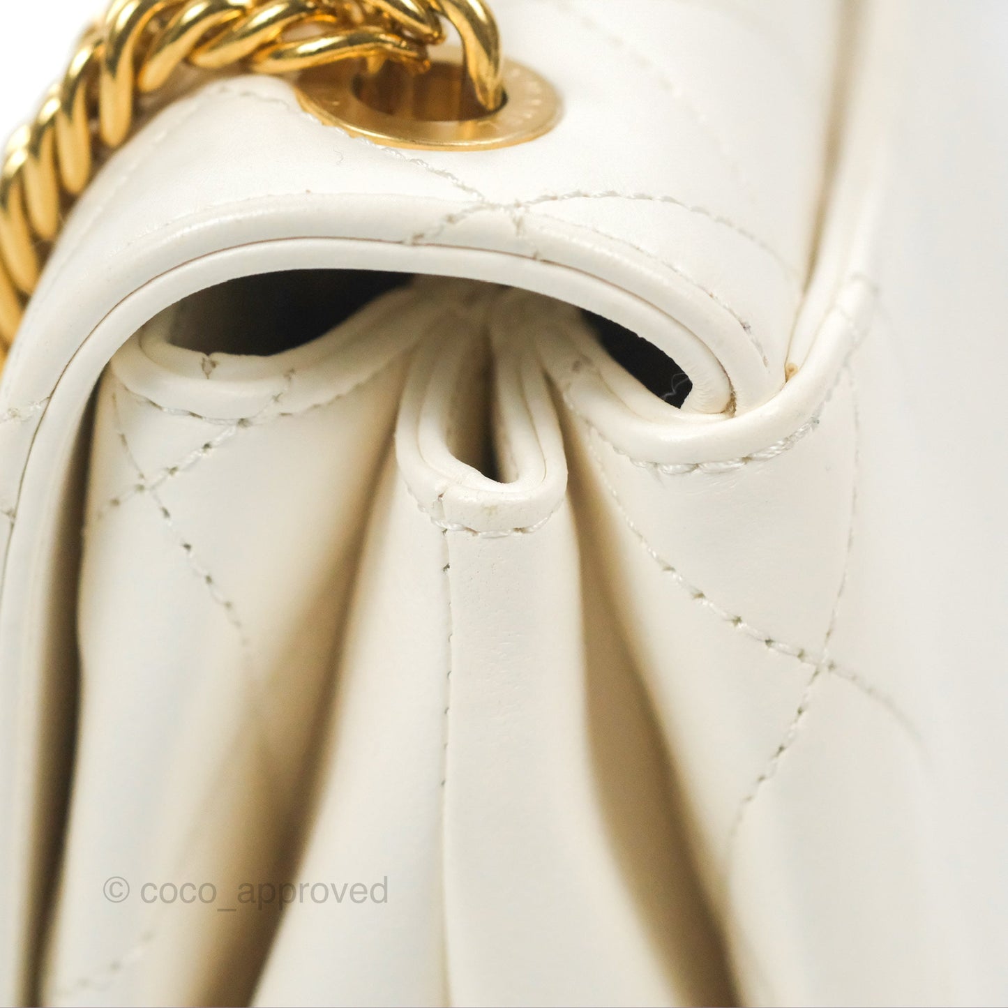 Chanel Mini Flap Bag with Enamel Charm Chain White Lambskin Gold Hardware