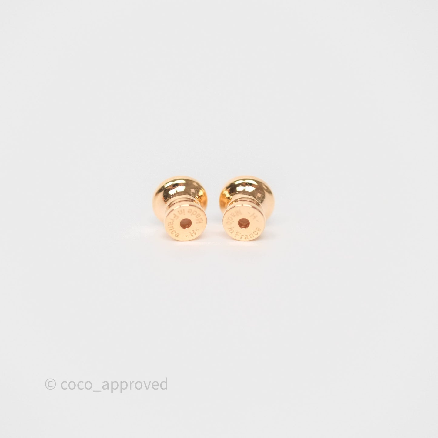 Hermes Mini Pop H Earrings Blanc Rose Gold