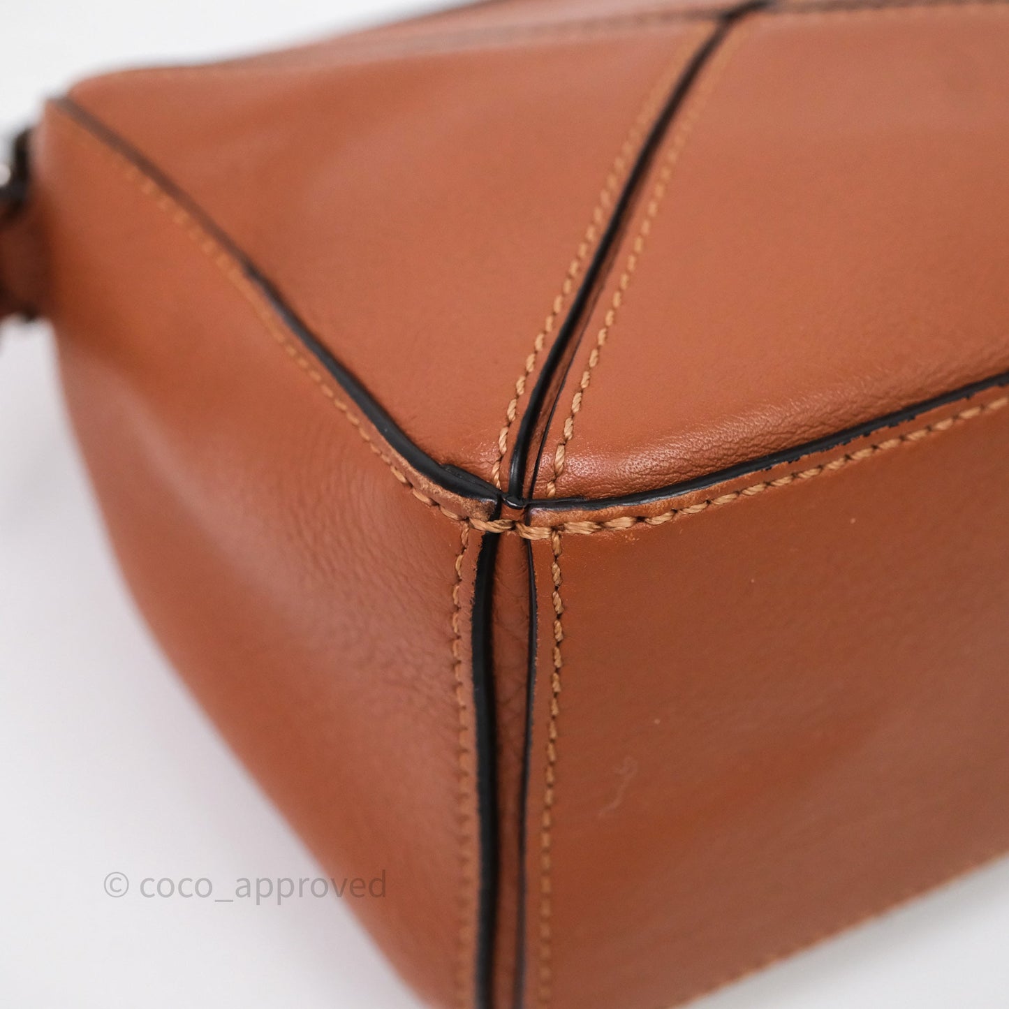 Loewe Mini Puzzle Bag Tan Calfskin Gold Hardware