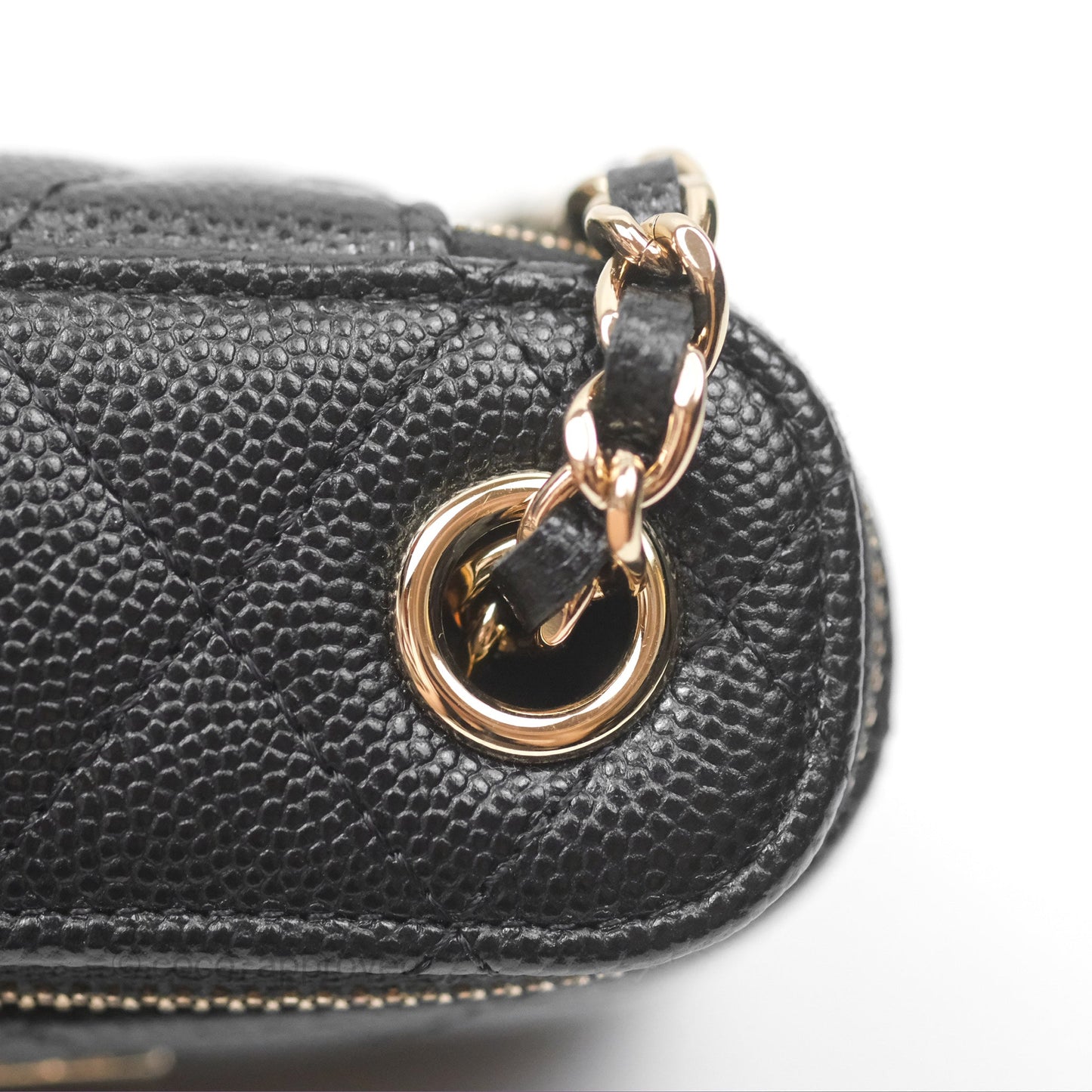 Chanel Classic Mini Vanity With Chain Black Caviar Gold Hardware