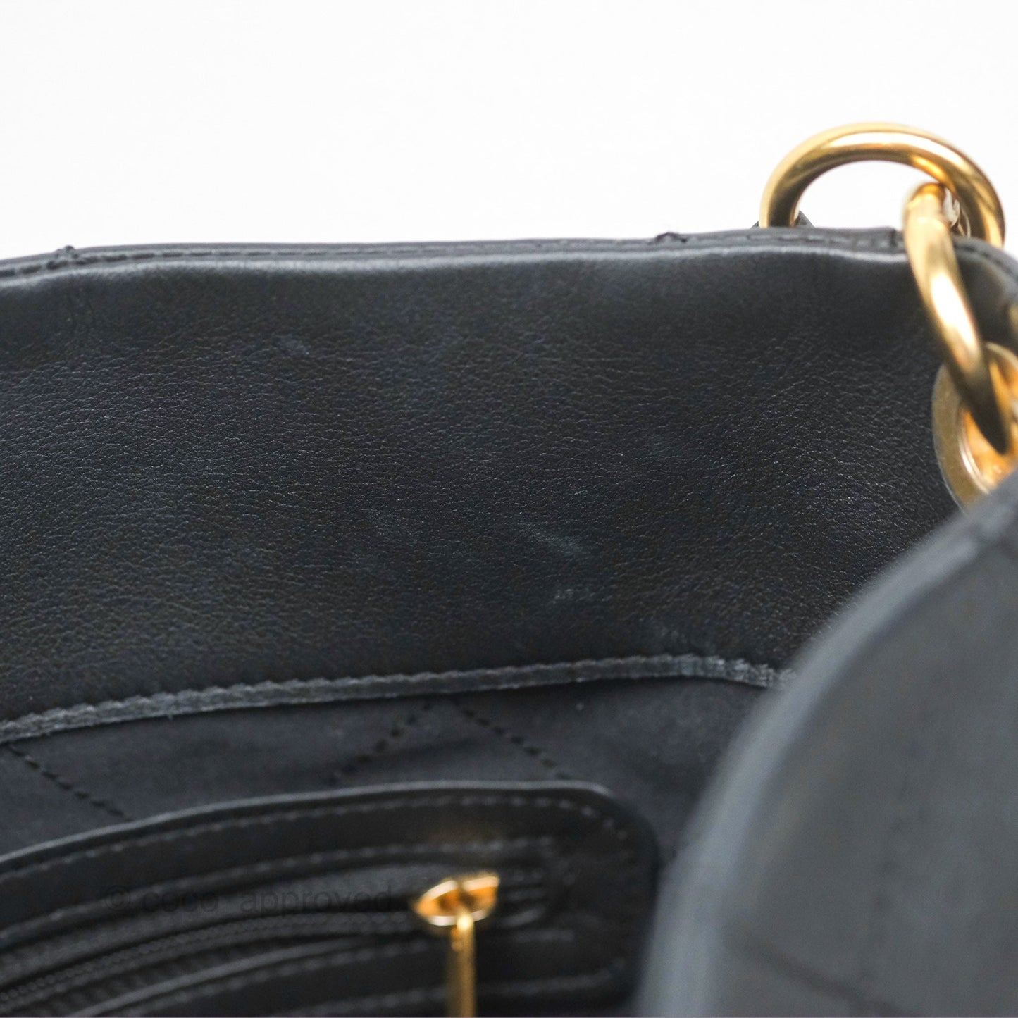 Chanel Large Hobo Tote Lambskin Black Aged Gold Hardware