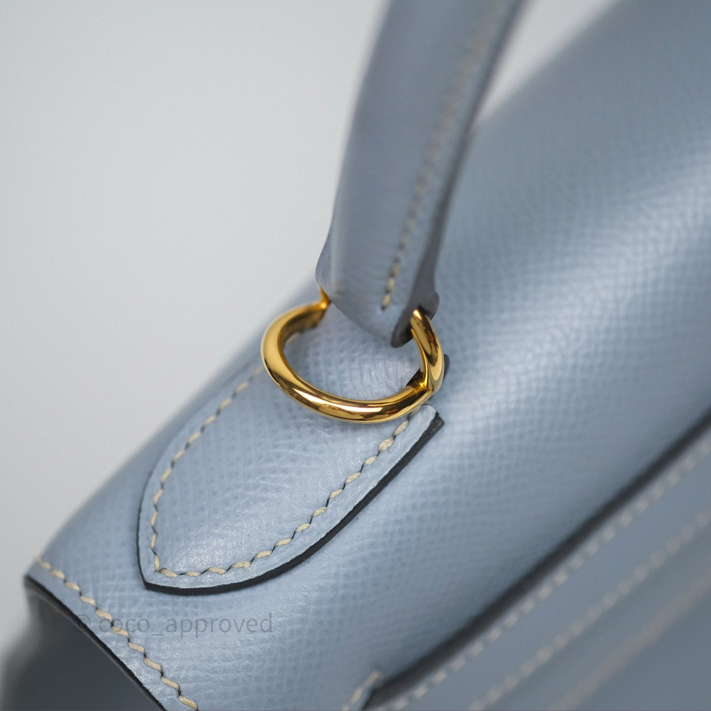Hermès Kelly II 28 Sellier Bleu Lin J7 Epsom Gold Hardware