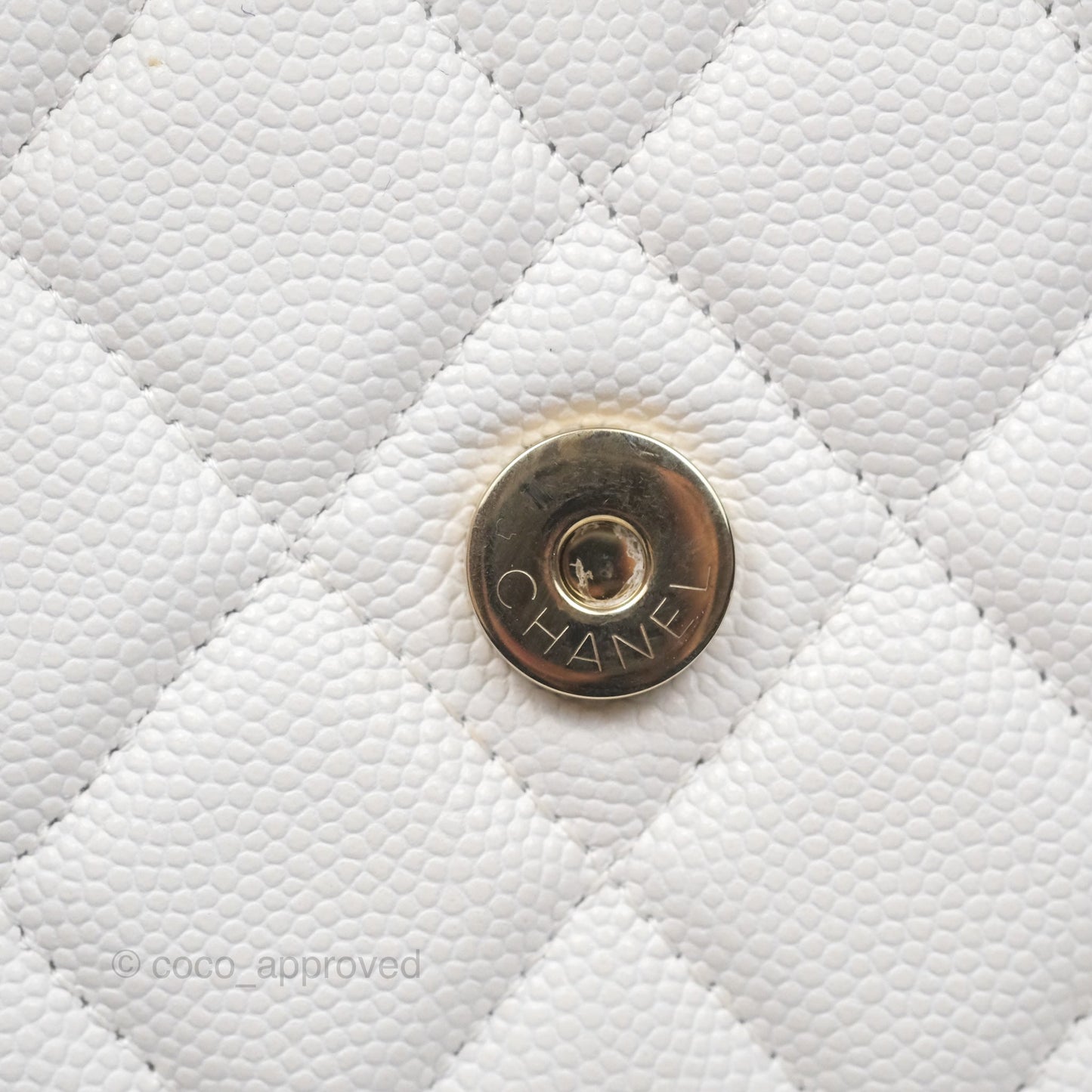 Chanel Quilted Classic Wallet on Chain WOC White Caviar Gold Hardware