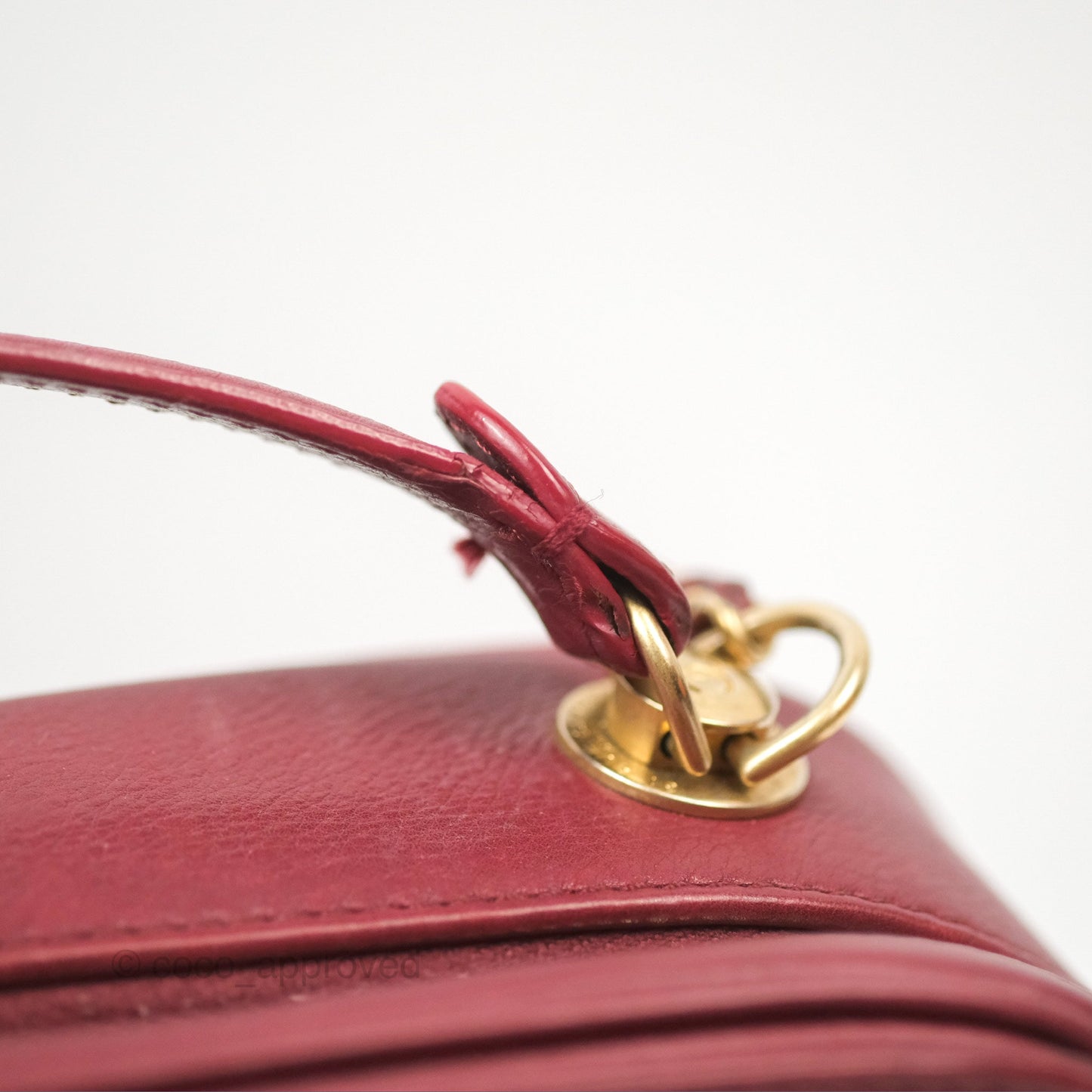 Chanel Quilted CC Small Vanity Case Dark Red Calfskin
