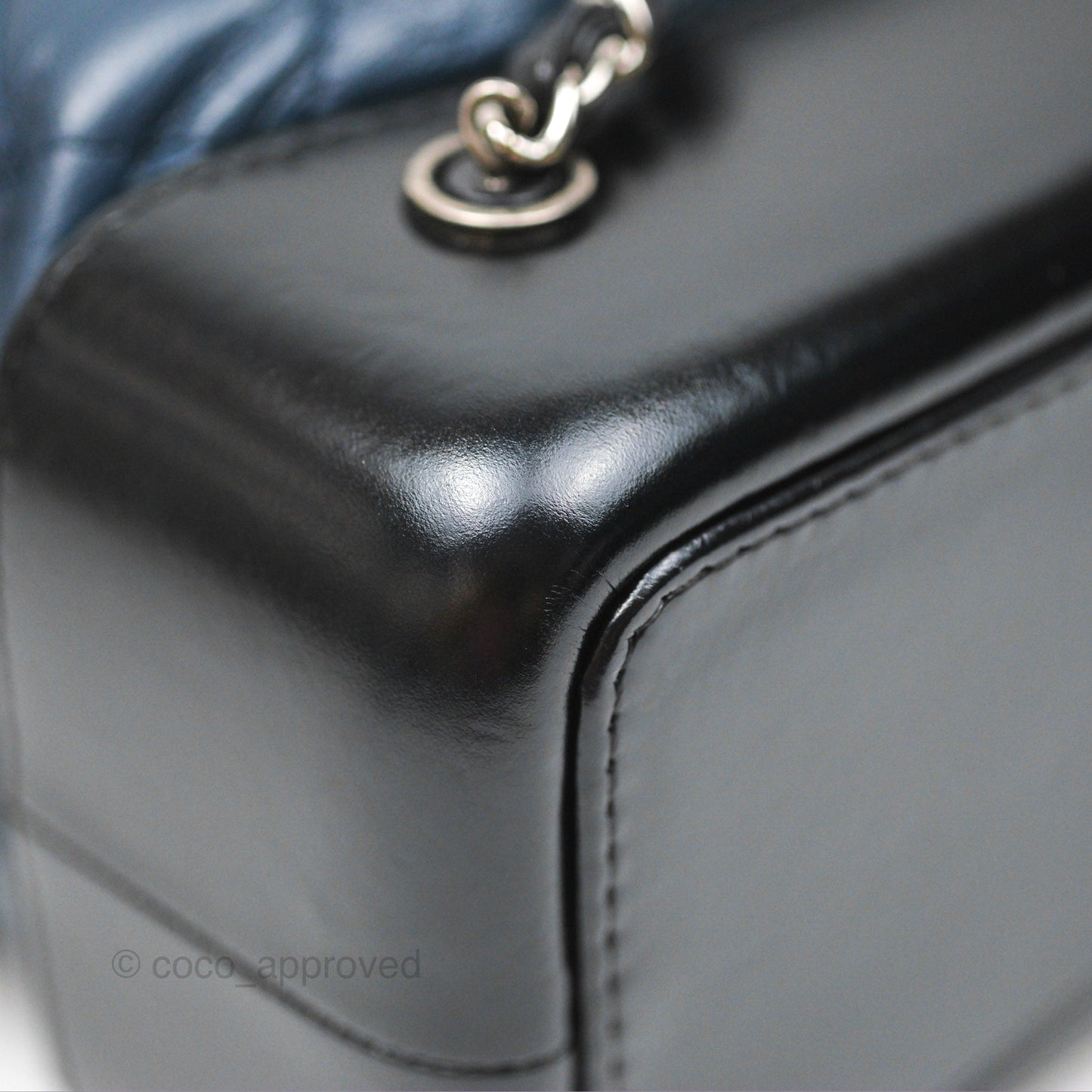 Chanel Small Gabrielle Backpack Navy Black Aged Calfskin