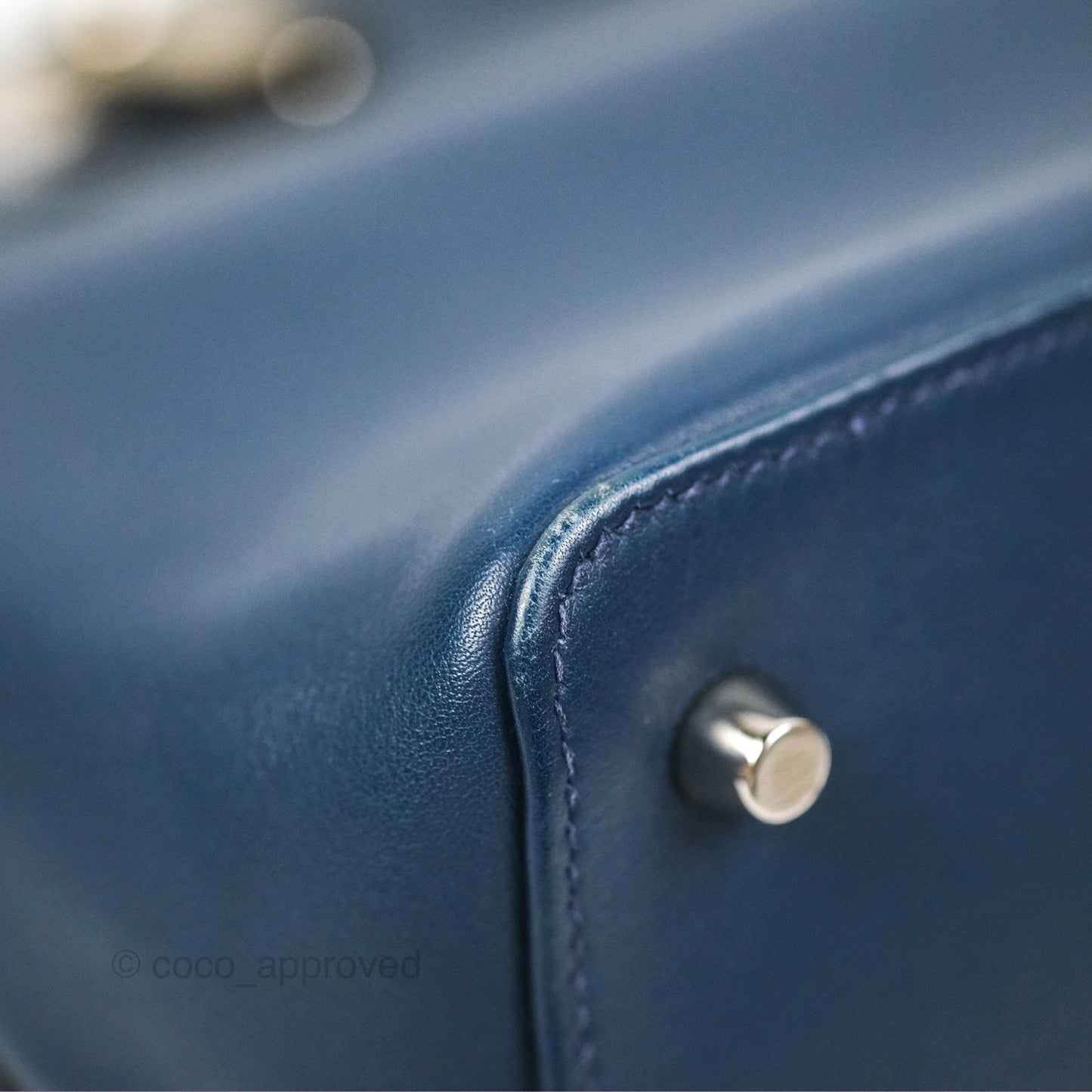 Hermès ToolBox 20 Navy Swift Palladium Hardware