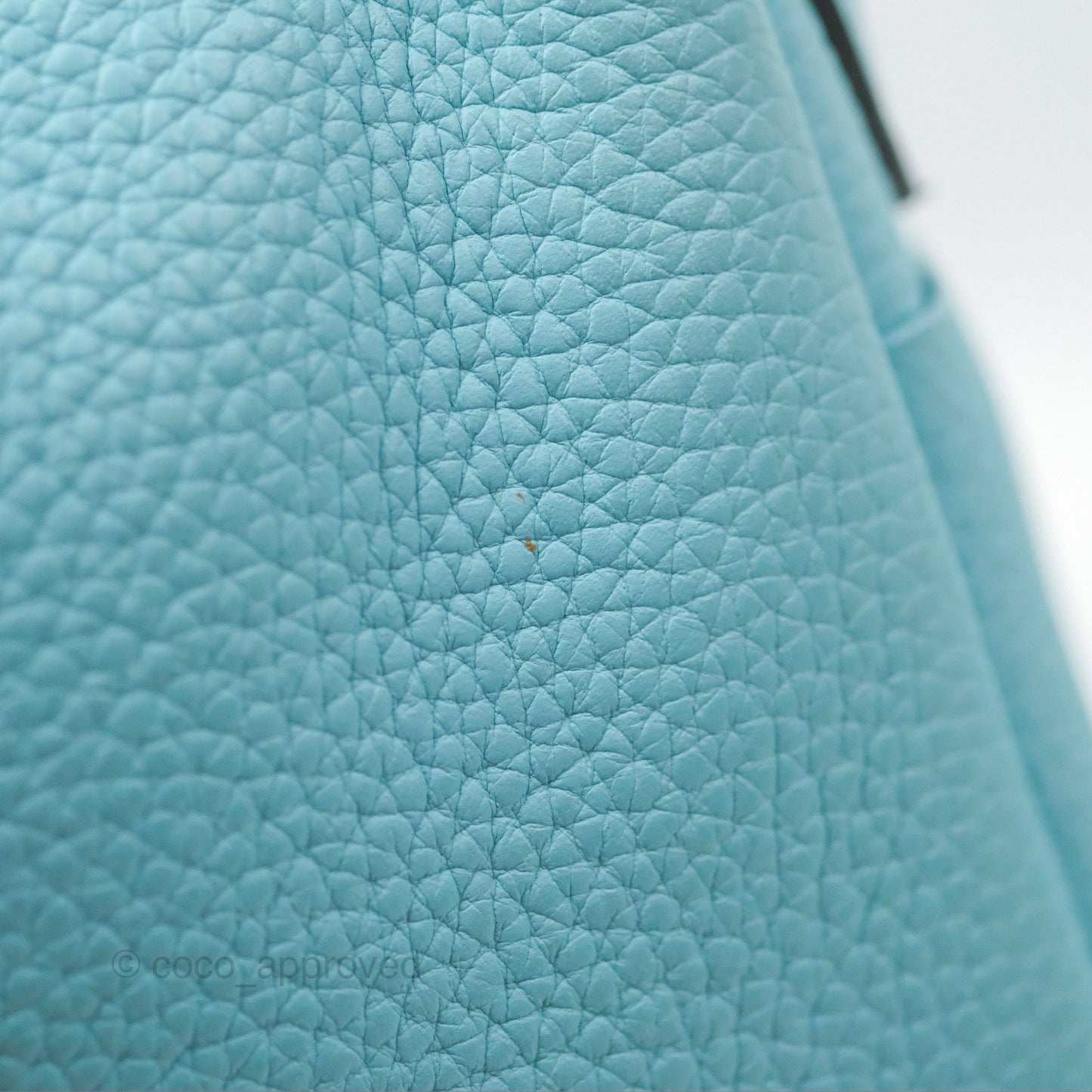 Hermès Lindy 30 Bleu Atoll Clemence Palladium Hardware