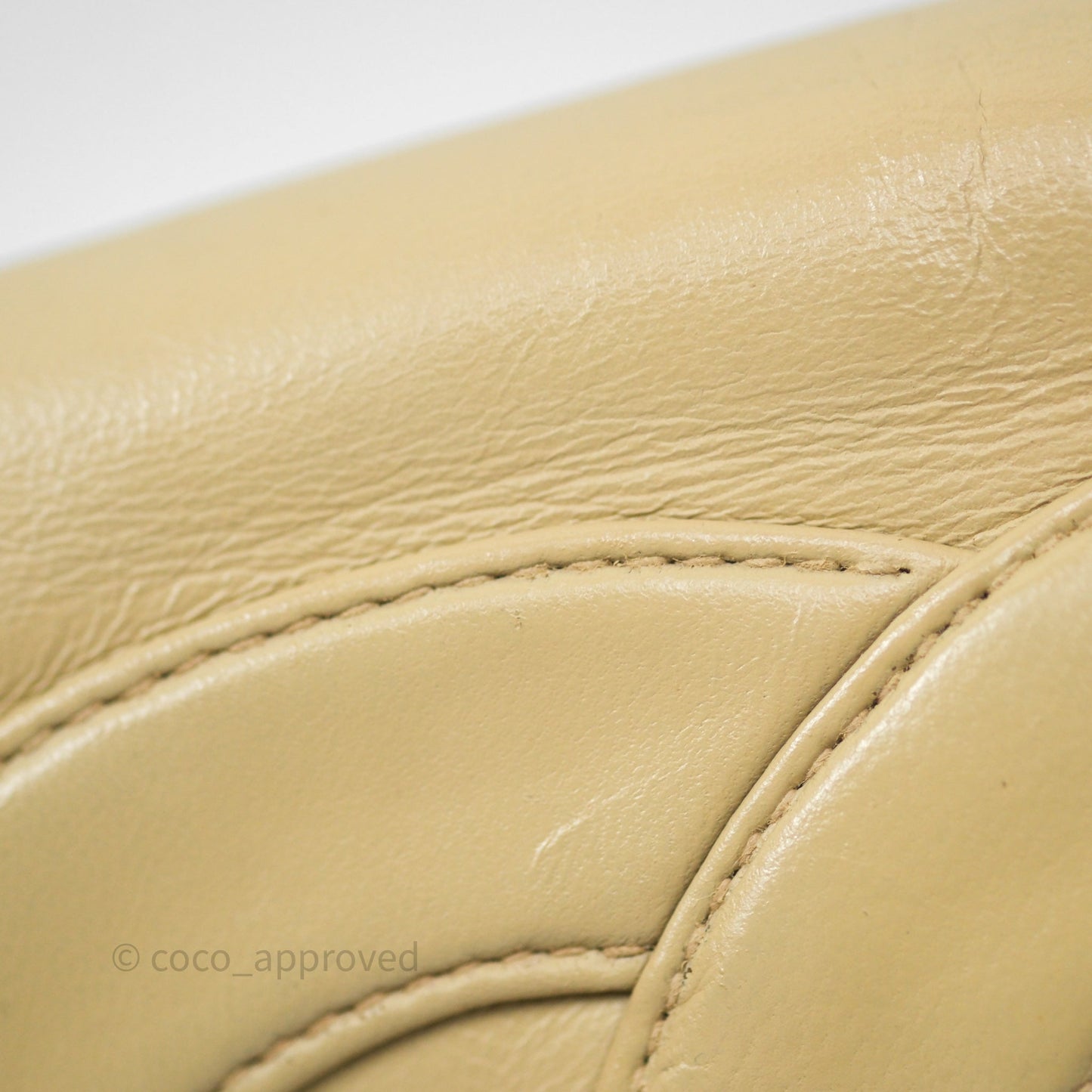 Chanel Vintage CC Flap Bag Beige Lambskin Gold Hardware