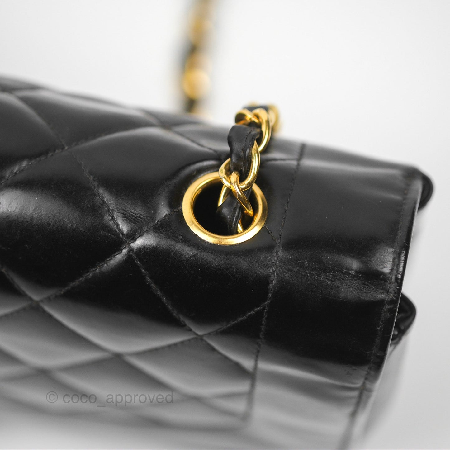 Chanel Vintage Quilted Medium Classic Diana Flap Bag Black 24K Gold Hardware