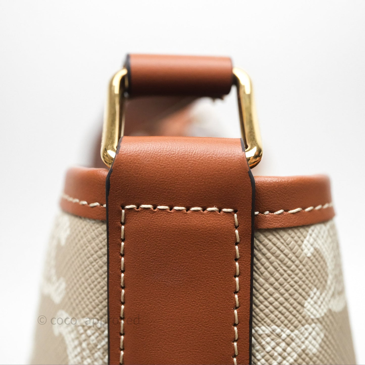 Celine Small Bucket Triomphe Canvas Grege Calfskin