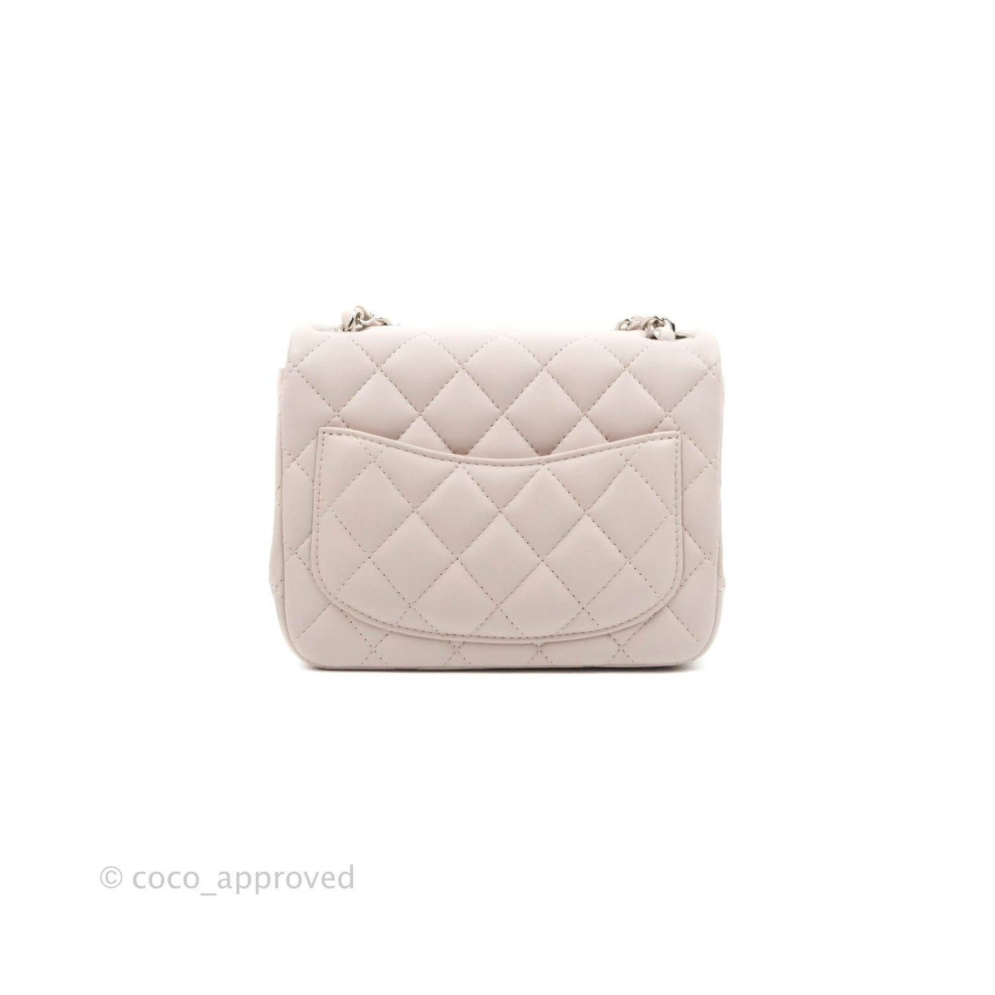 Chanel Quilted Mini Square Light Lilac Pink Lambskin Silver Hardware