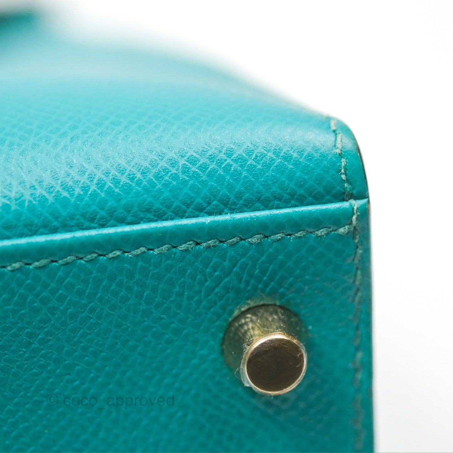 Hermès Sellier Kelly 28 Bleu Paon Epsom Gold Hardware