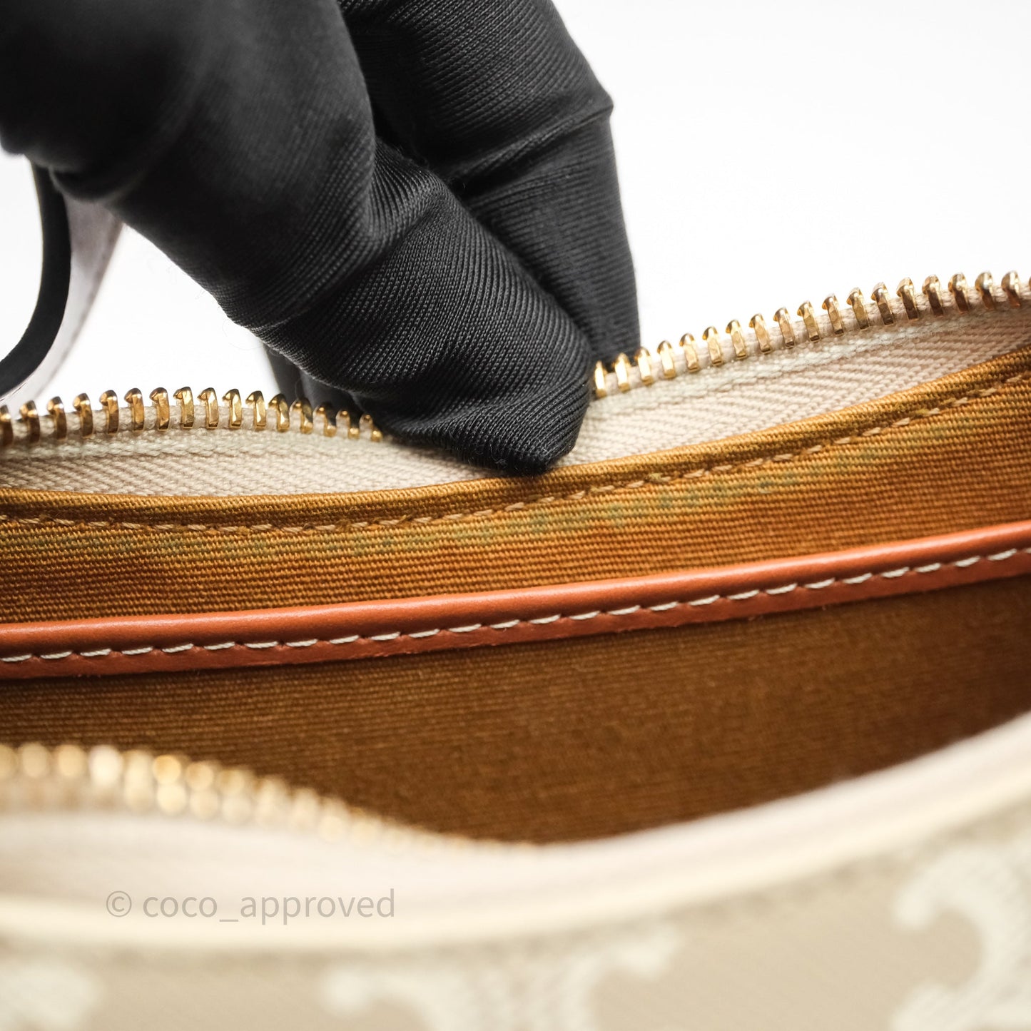 Celine Ava Bag In Triomphe Canvas Calfskin Grege