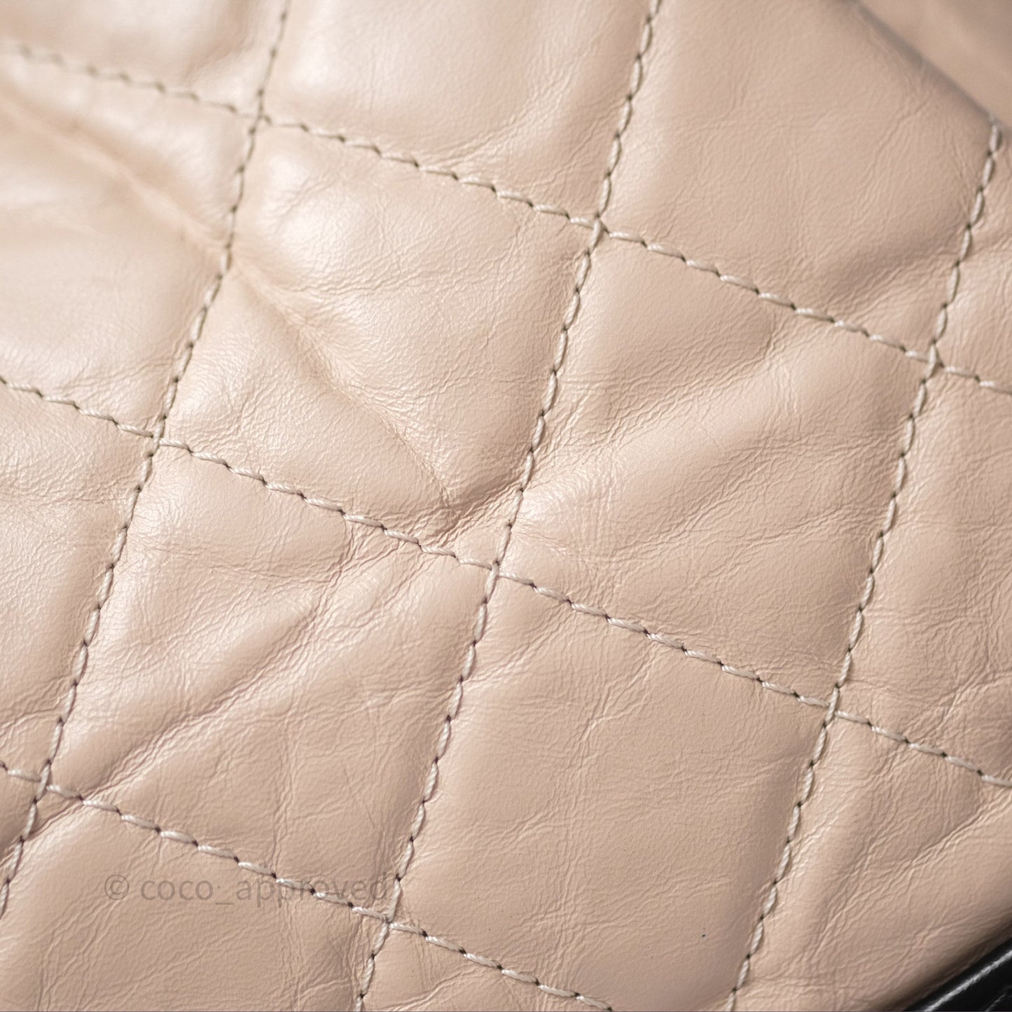Chanel Small Gabrielle Backpack Beige Black Aged Calfskin