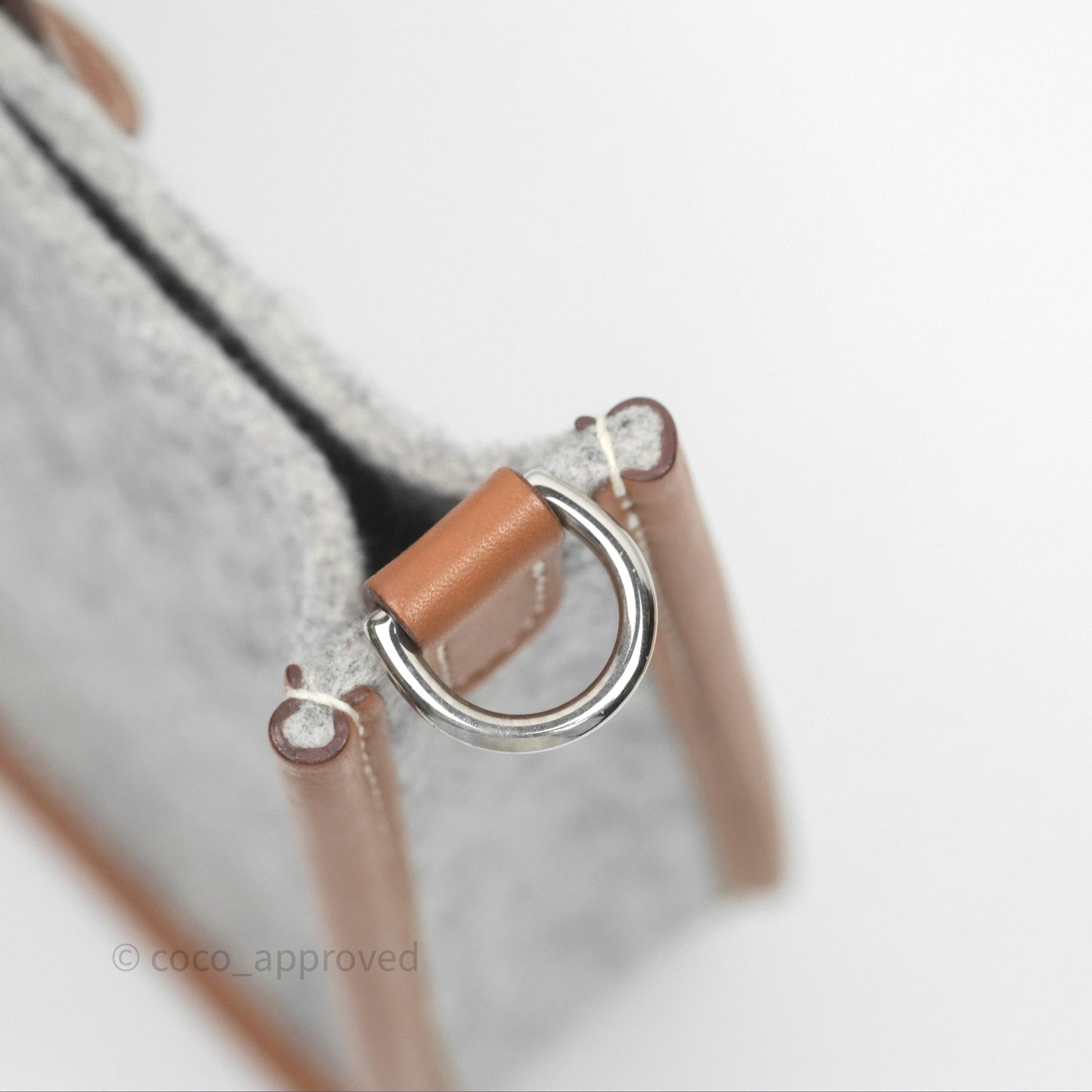 Hermès Mini Evelyne 16 Gris Clair/ Gold Wool Feutre Swift Palladium Hardware