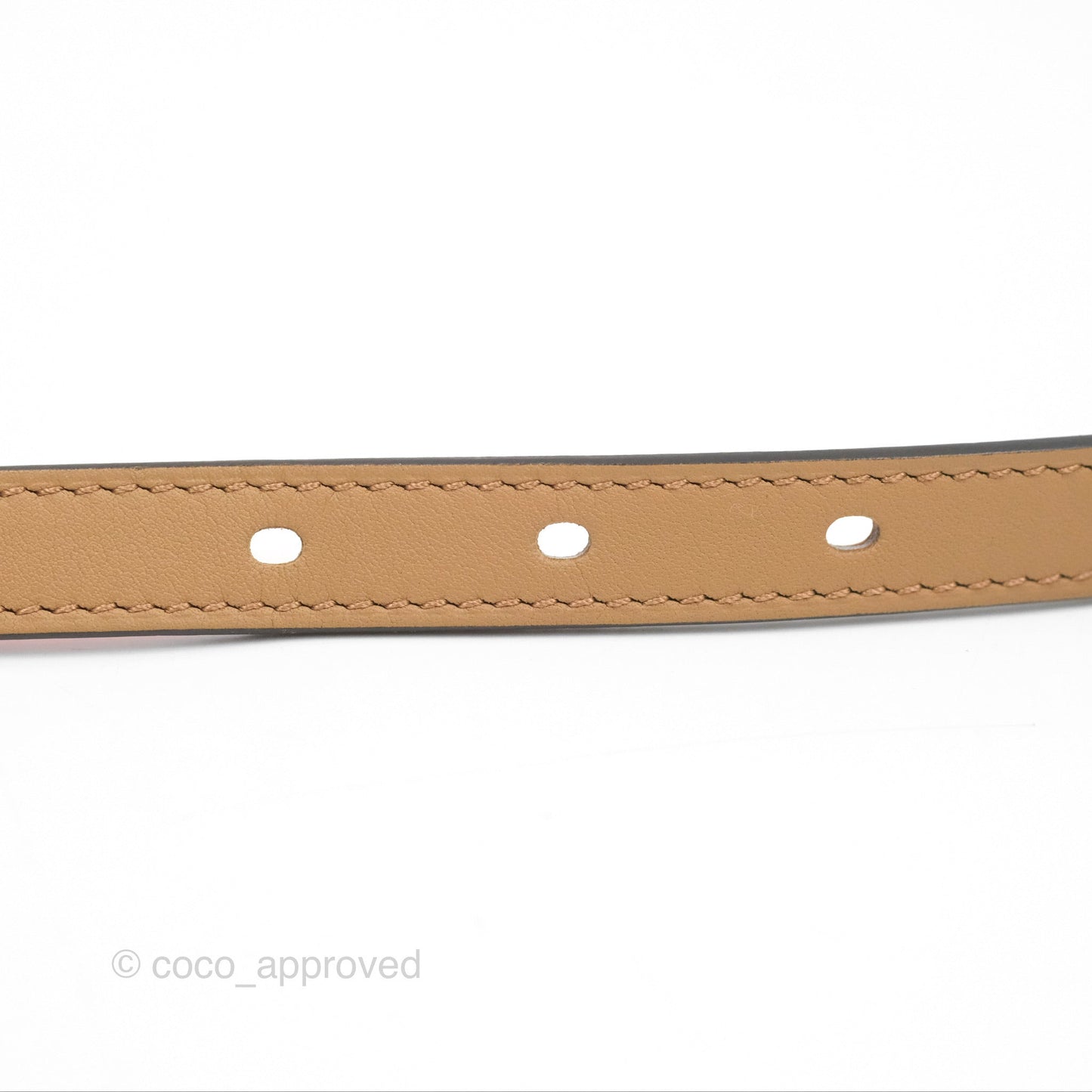 Hermès Lucky 15 Reversible Belt Chaï / Rose Jaipur Rose Gold Hardware Size 75