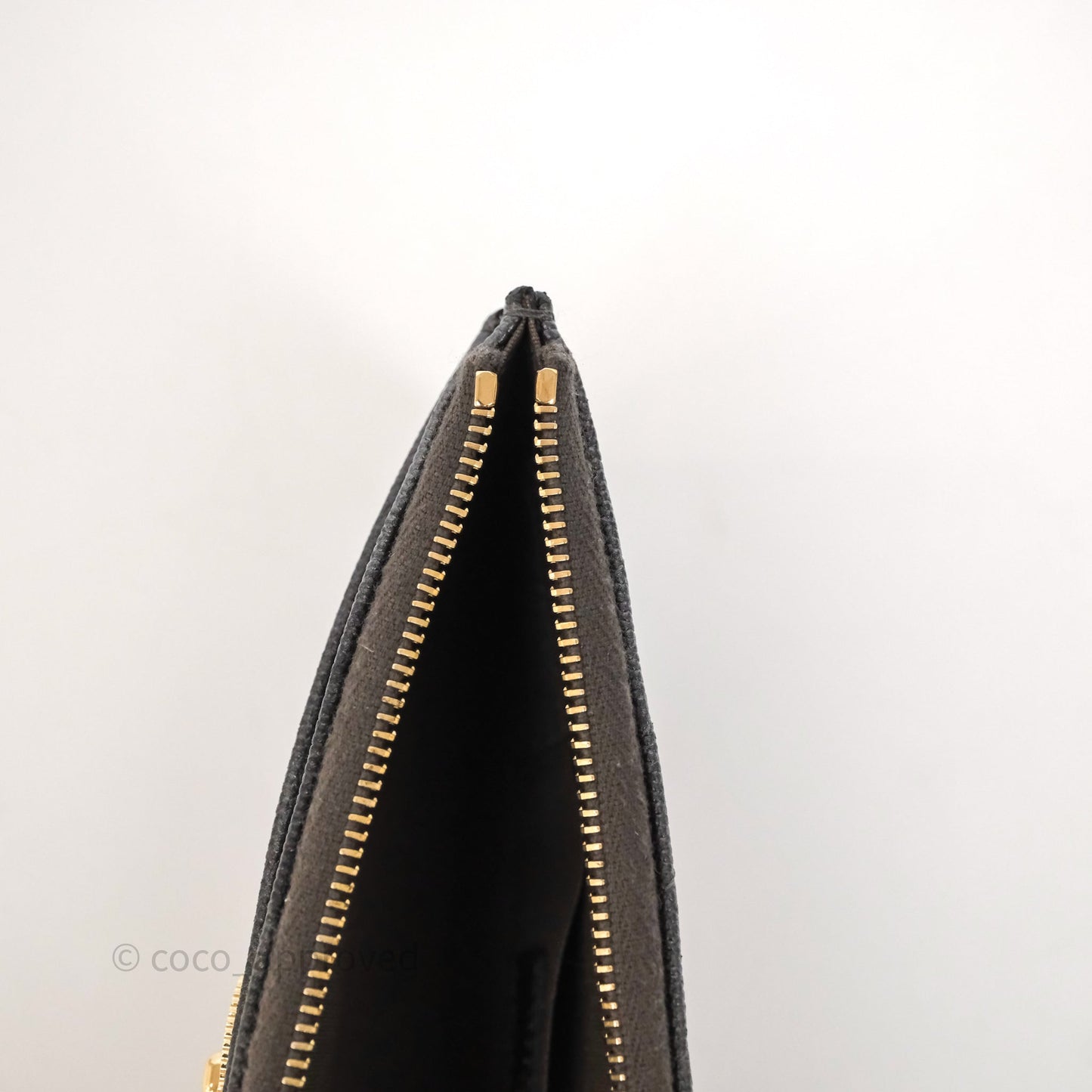 Chanel Chevron Zip Long Wallet Grey Caviar Gold Hardware