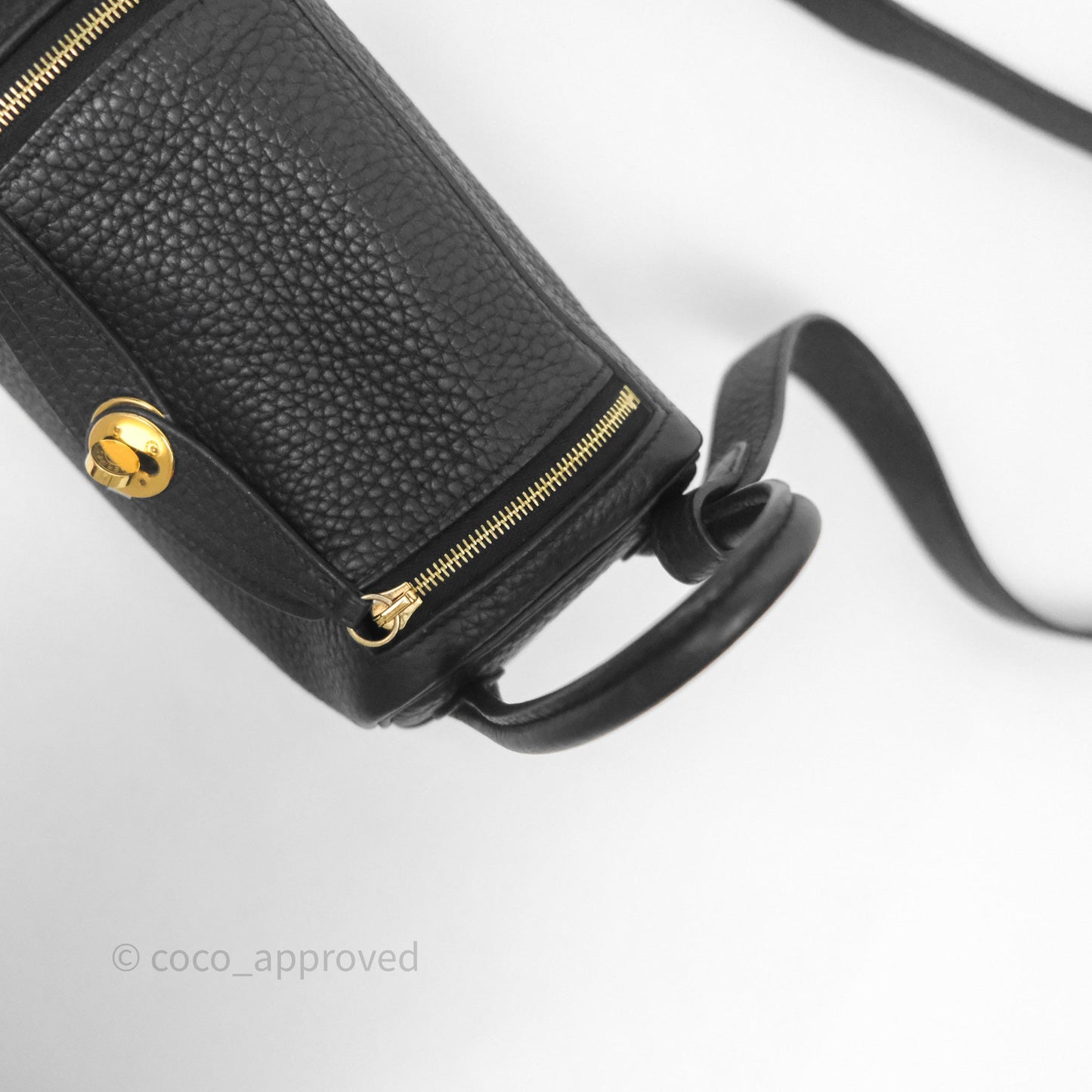 Hermès Mini Lindy 20 Noir 89 Clemence Gold Hardware