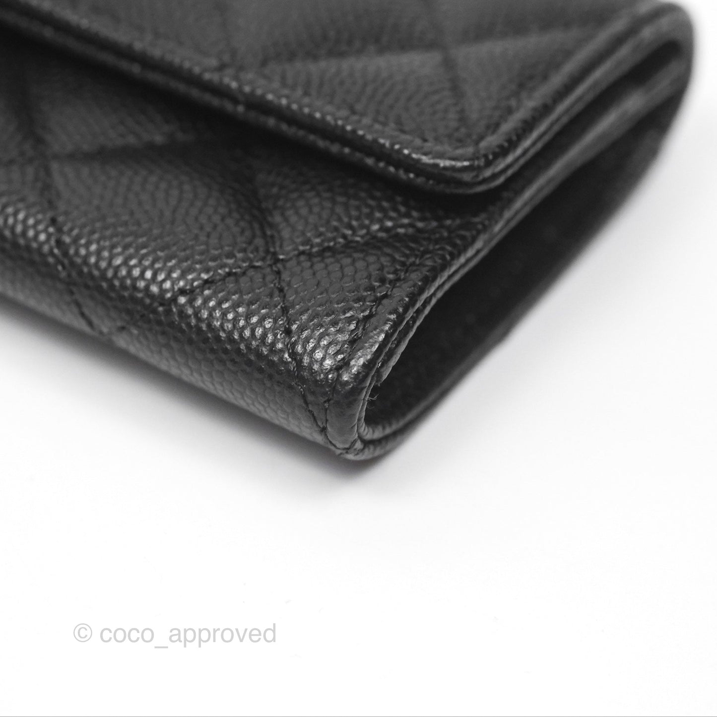 Chanel Flap Card Holder Black Caviar CC Gold Hardware