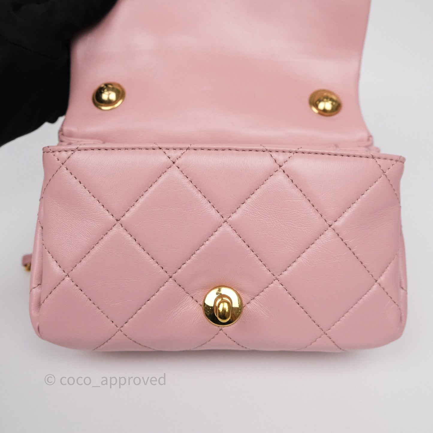 Chanel Mini Color Match Flap Quilted Pink Lambskin Aged Gold Hardware