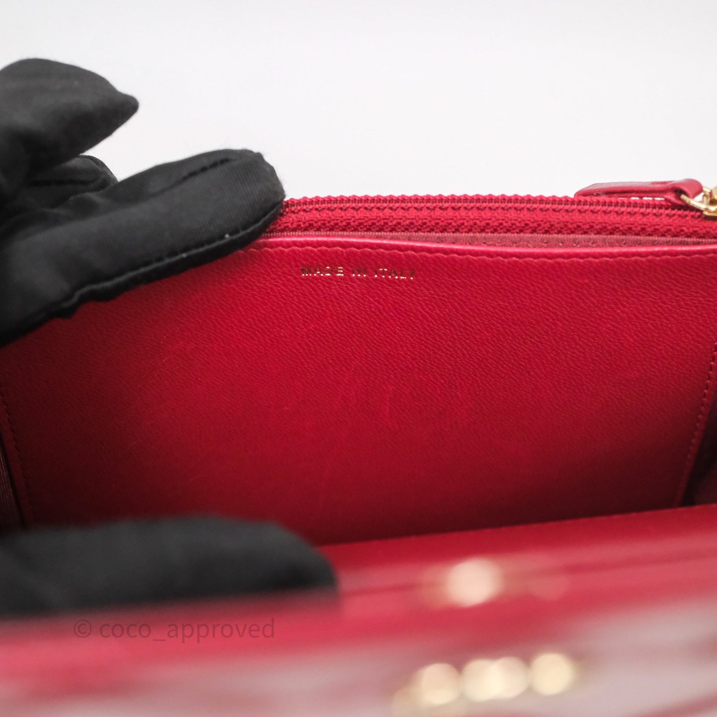 Chanel Wallet On Chain Red Calfskin Bag Gold hardware