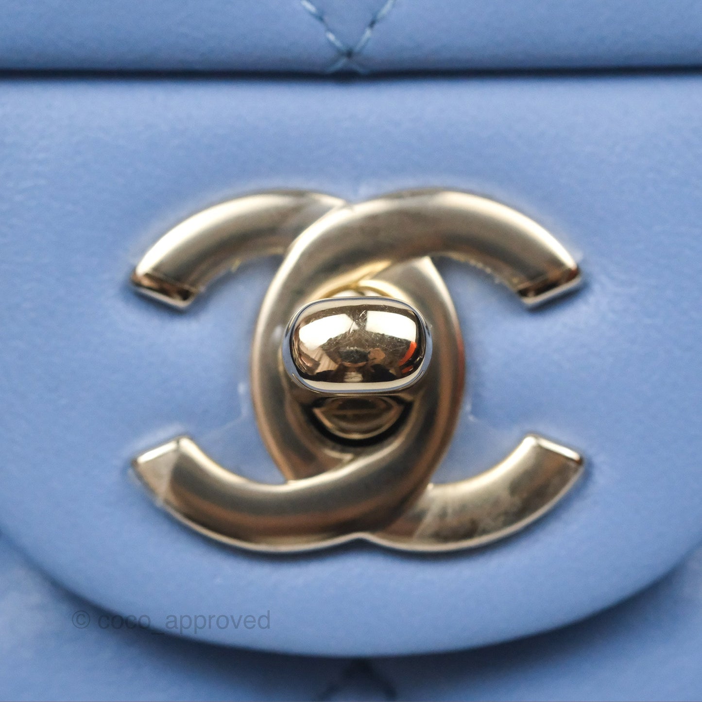 Chanel Small Classic Quilted Flap Sky Blue Lambskin Gold Hardware
