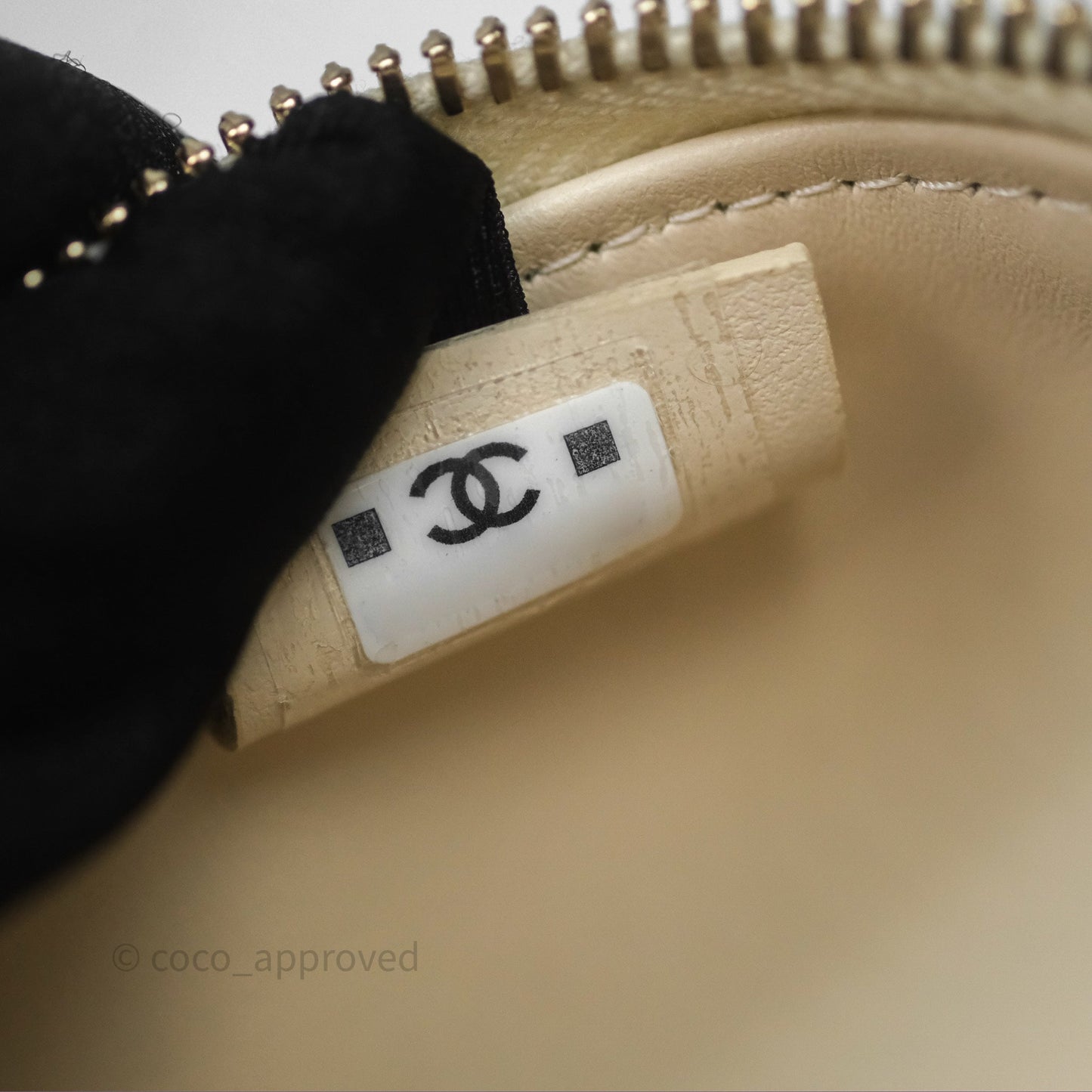 Chanel Top Handle Long Vanity with Chain Beige Caviar Gold Hardware 25C