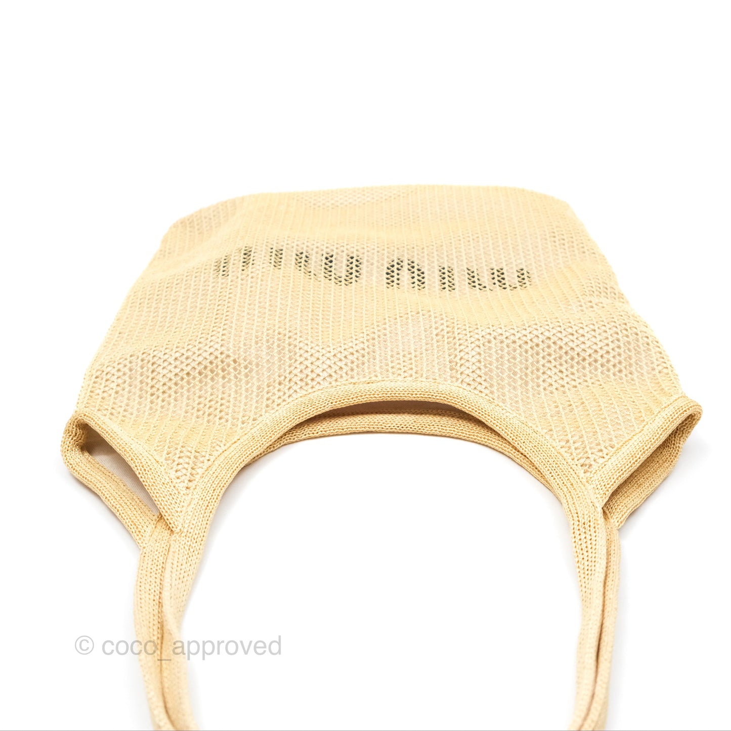 Miu Miu Woven Fabric Tote Bag Natural