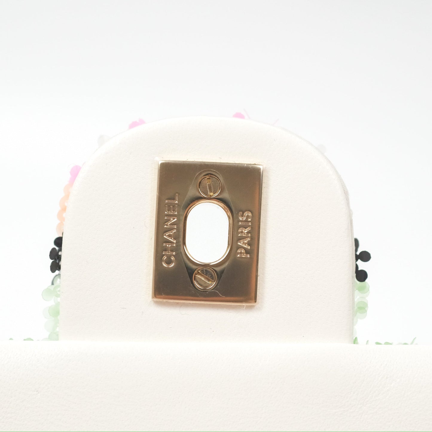Chanel Mini Sequins Logo Flap Bag Multicolour Gold Hardware 22S