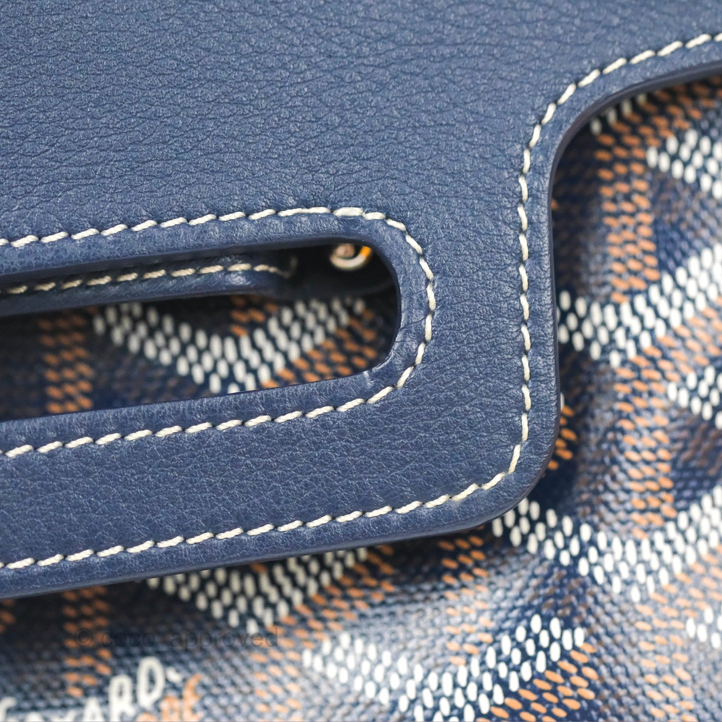 Goyard Saïgon Mini Bag Navy Goyardine Canvas/Chevroches Calfskin