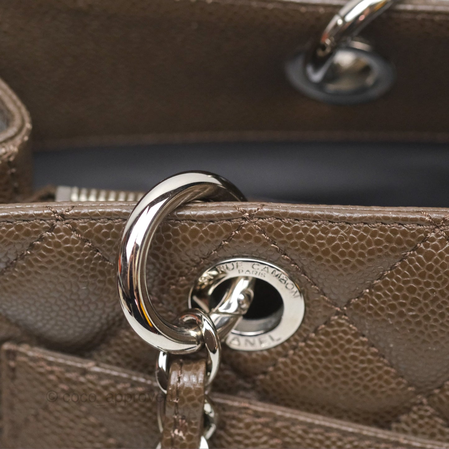 Chanel GST Chocolate Brown Caviar Silver Hardware