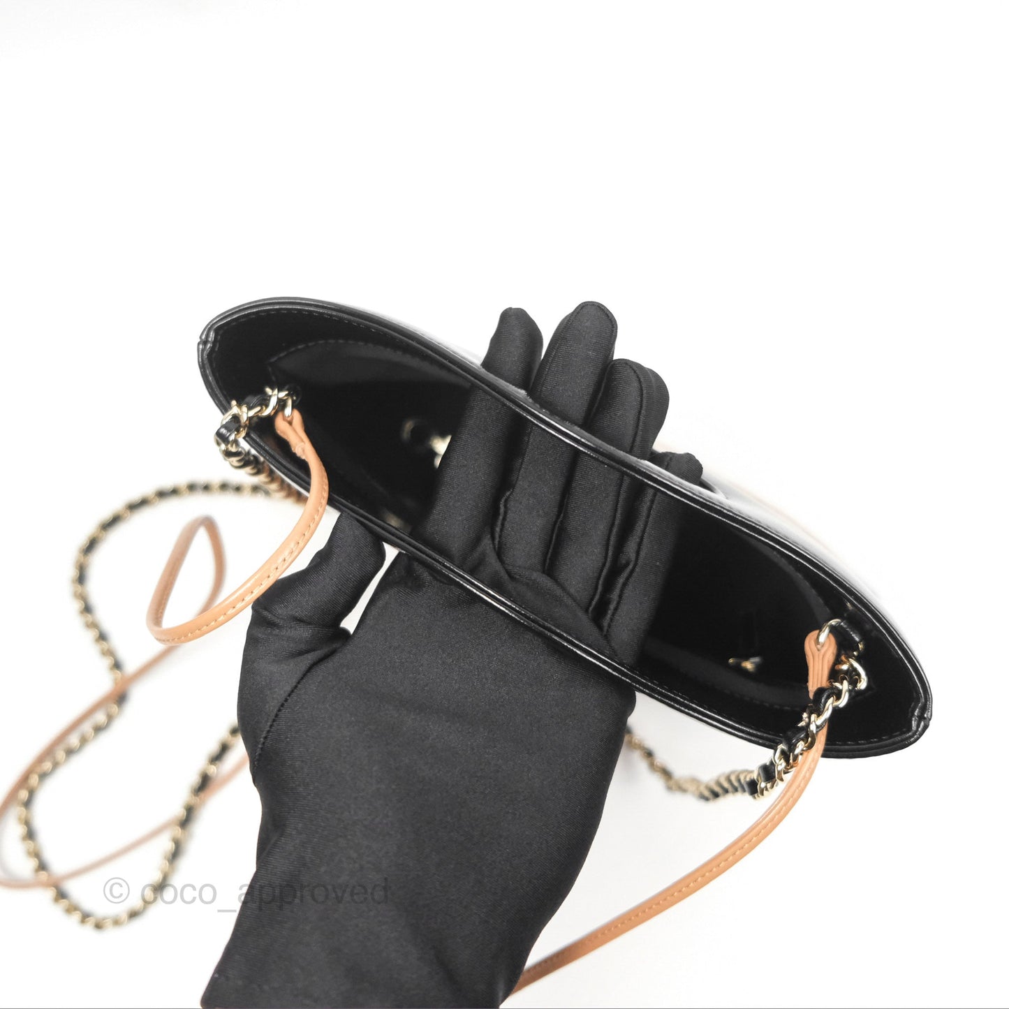 Chanel Mini 31 Beige/ Black Shiny Calfskin Gold Hardware