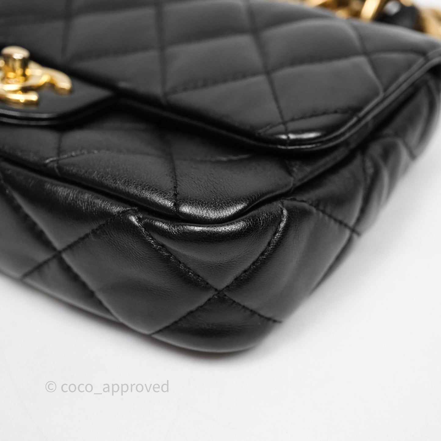 Chanel Small Funky Town Black Lambskin Aged Gold Hardware