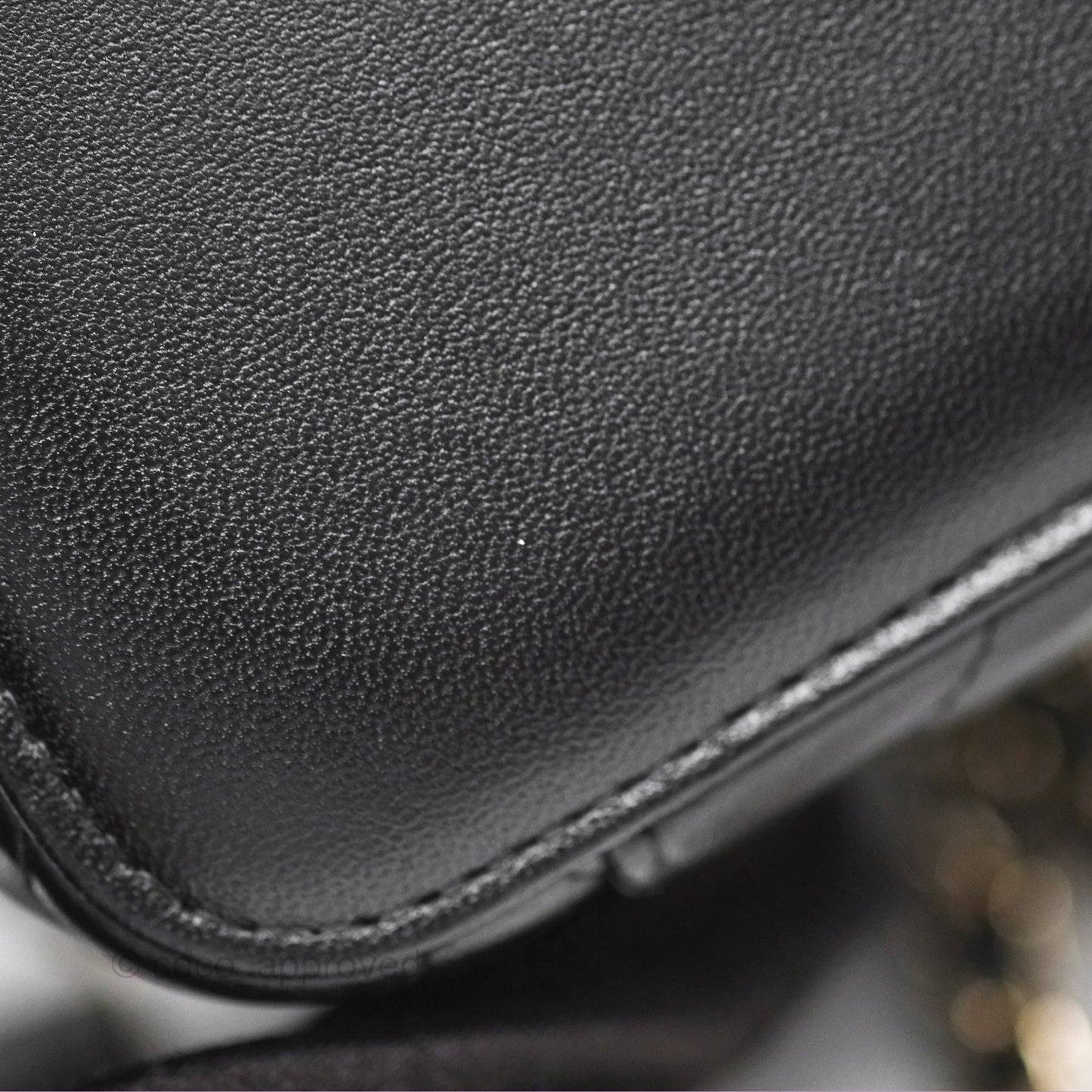 Chanel Mini Top Handle Vanity With Chain Black Lambskin Gold Hardware